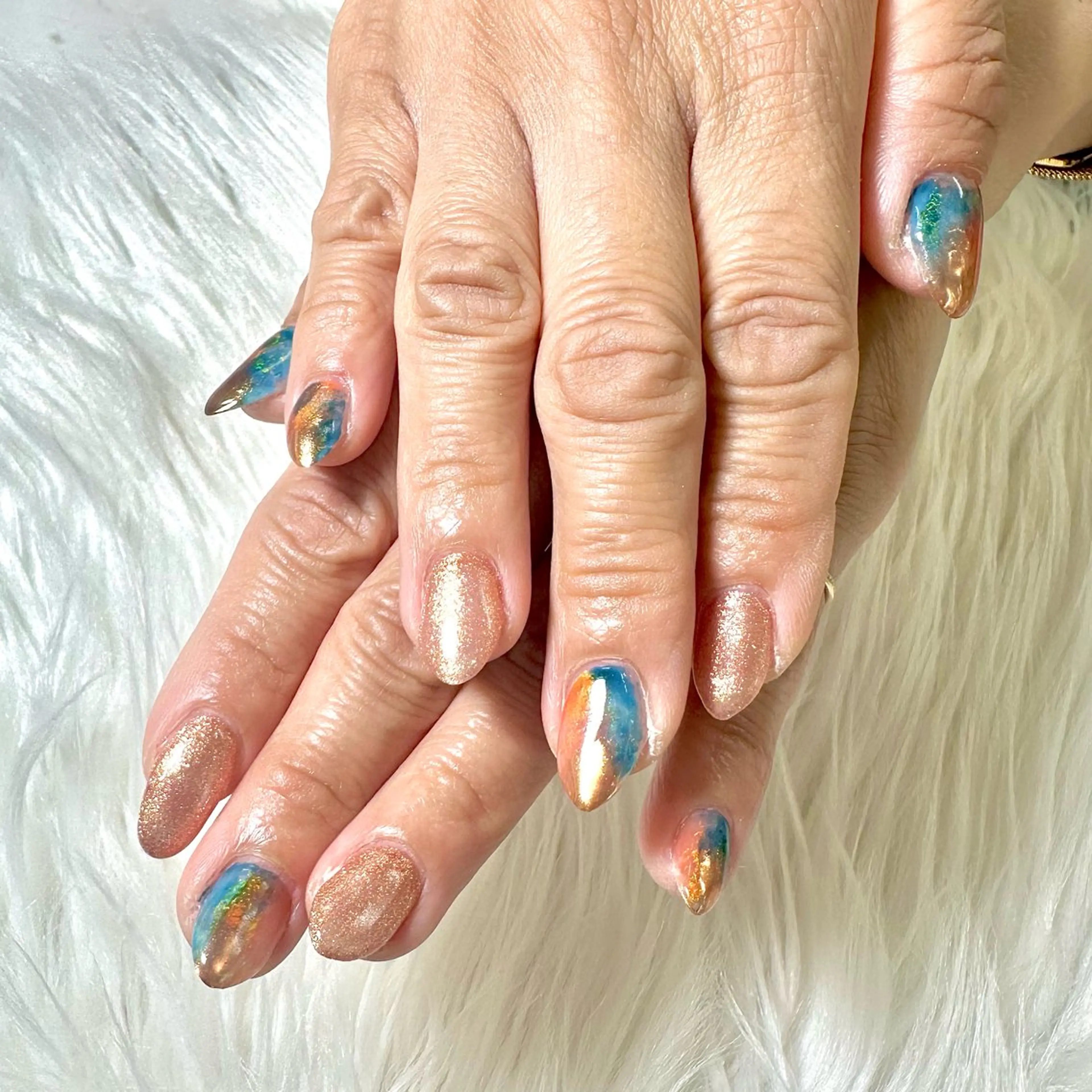 ネイル ミラーネイル ニュアンスネイル ハンドネイル Heartnail Hino Reinaのネイルデザイン