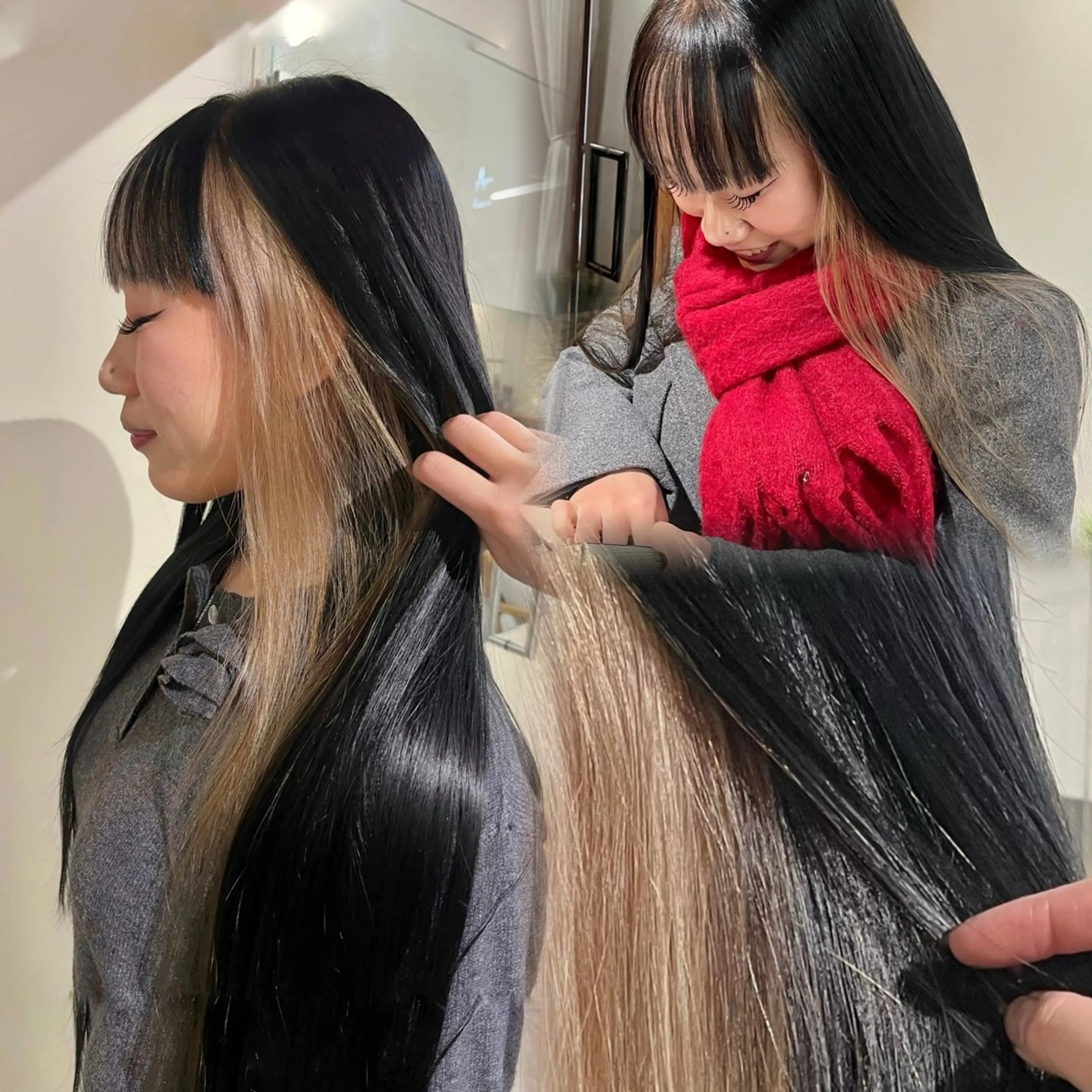 ロング カラー ヘアカラー トリートメント 🌼花屋併設🌼 木下奈々望のヘアスタイル