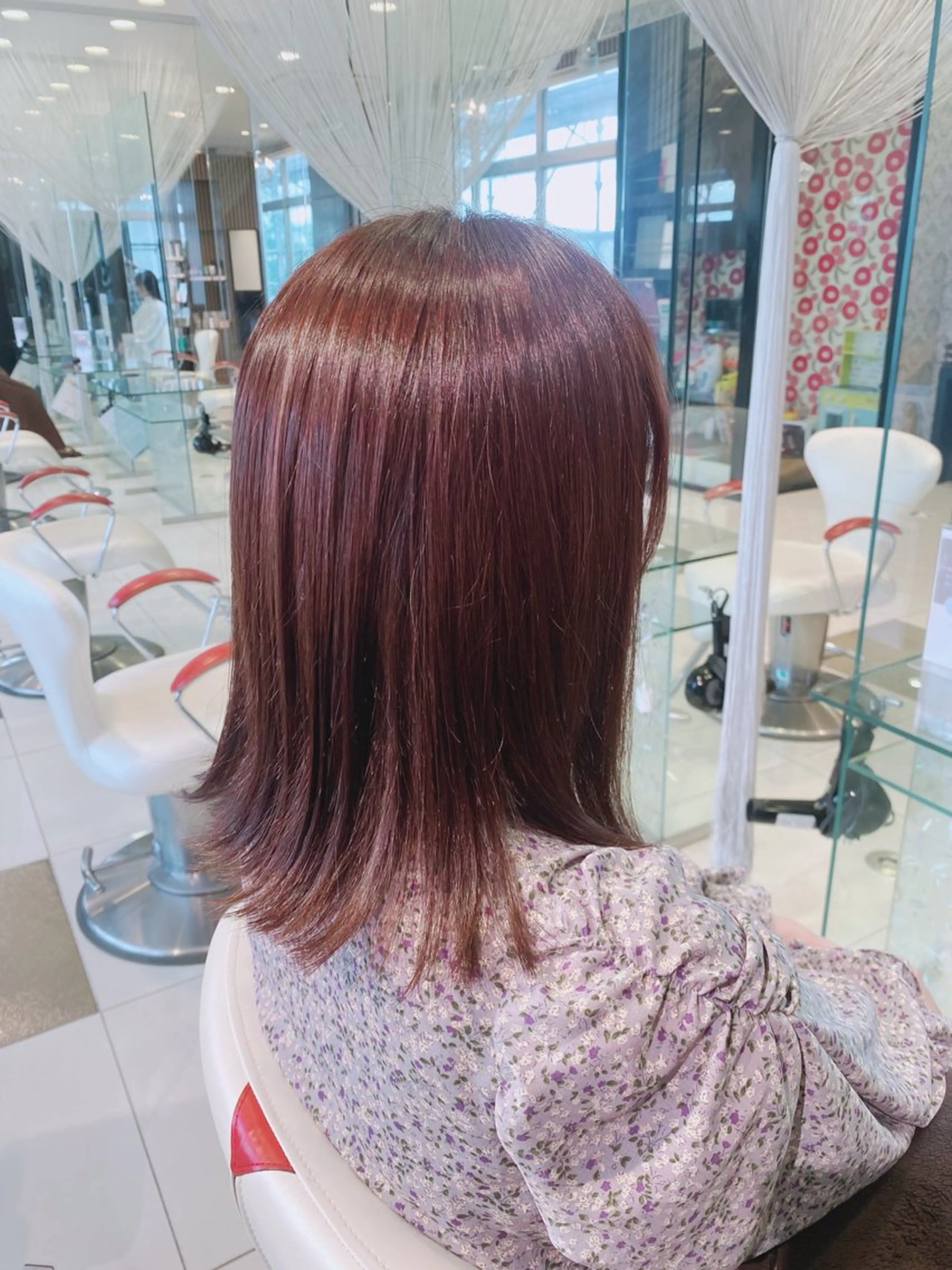 セミロング カラー ベージュカラー ピンクカラー ピンクベージュ ヘアカラー 山本 ミカ /EARTH盛岡南のヘアスタイル