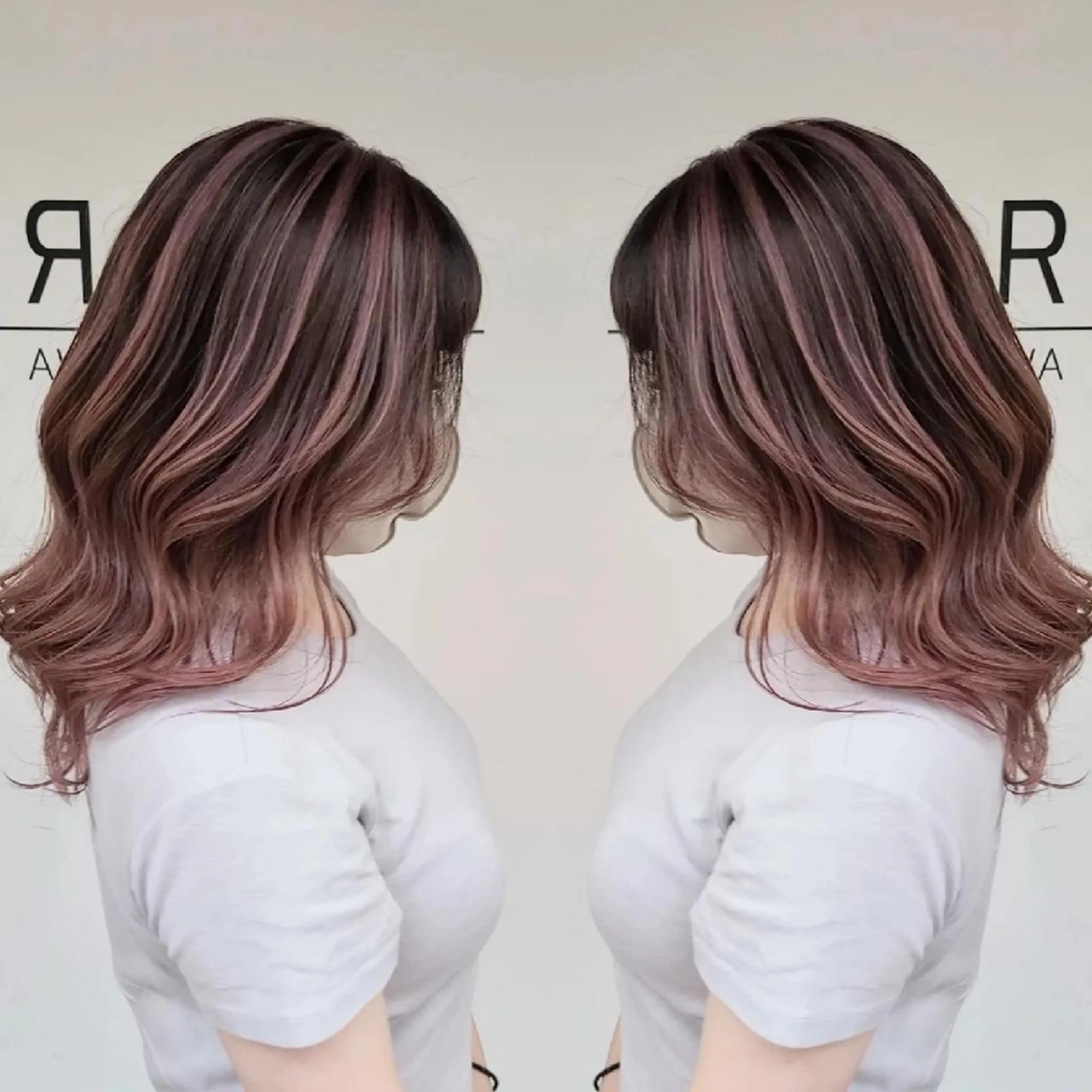 セミロング カラー cherie所属・バレイヤージュ/ ハイライト/大内格のヘアスタイル