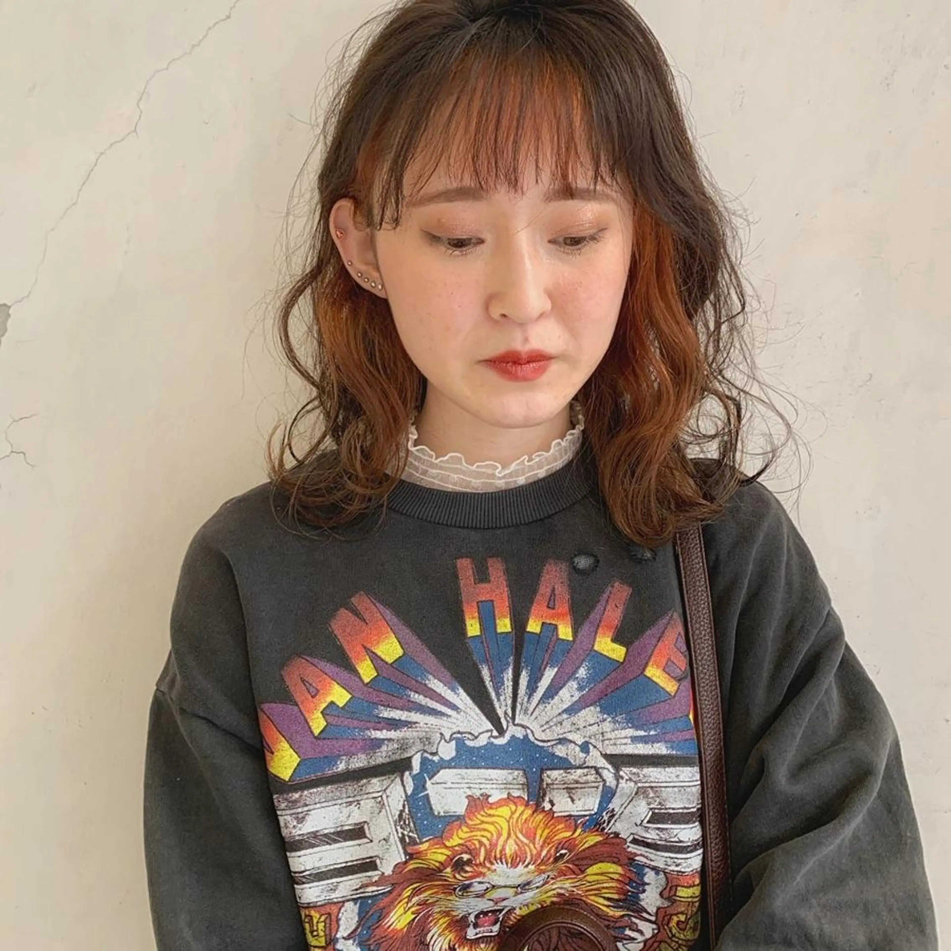 セミロング カラー ヘアカラー 似合わせカットカラー ♡佐藤捺美のヘアスタイル