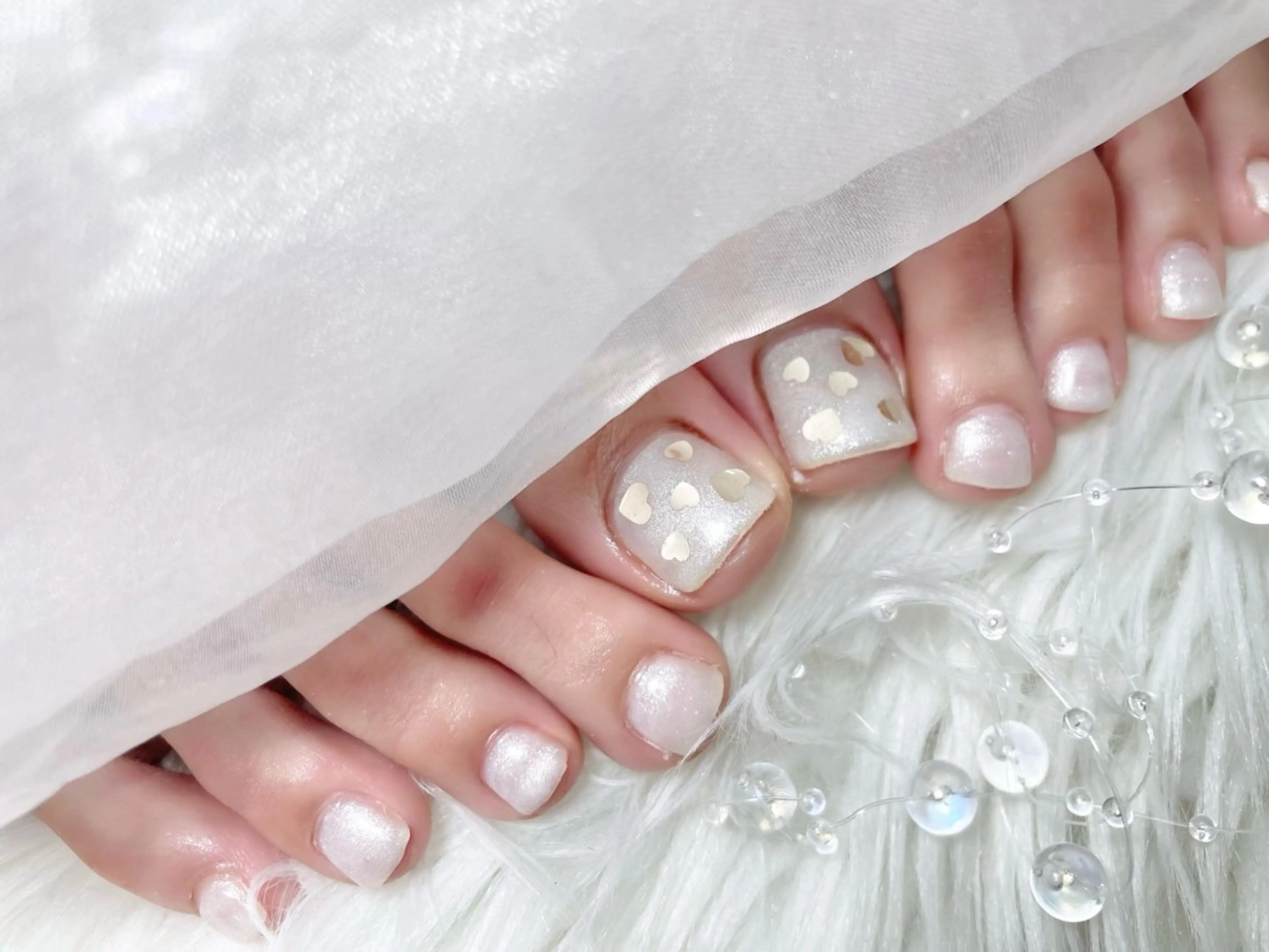 ネイル フットネイル ハート ワンホンネイル フットネイル ゆりか ジョアアンジェ福島のネイルデザイン