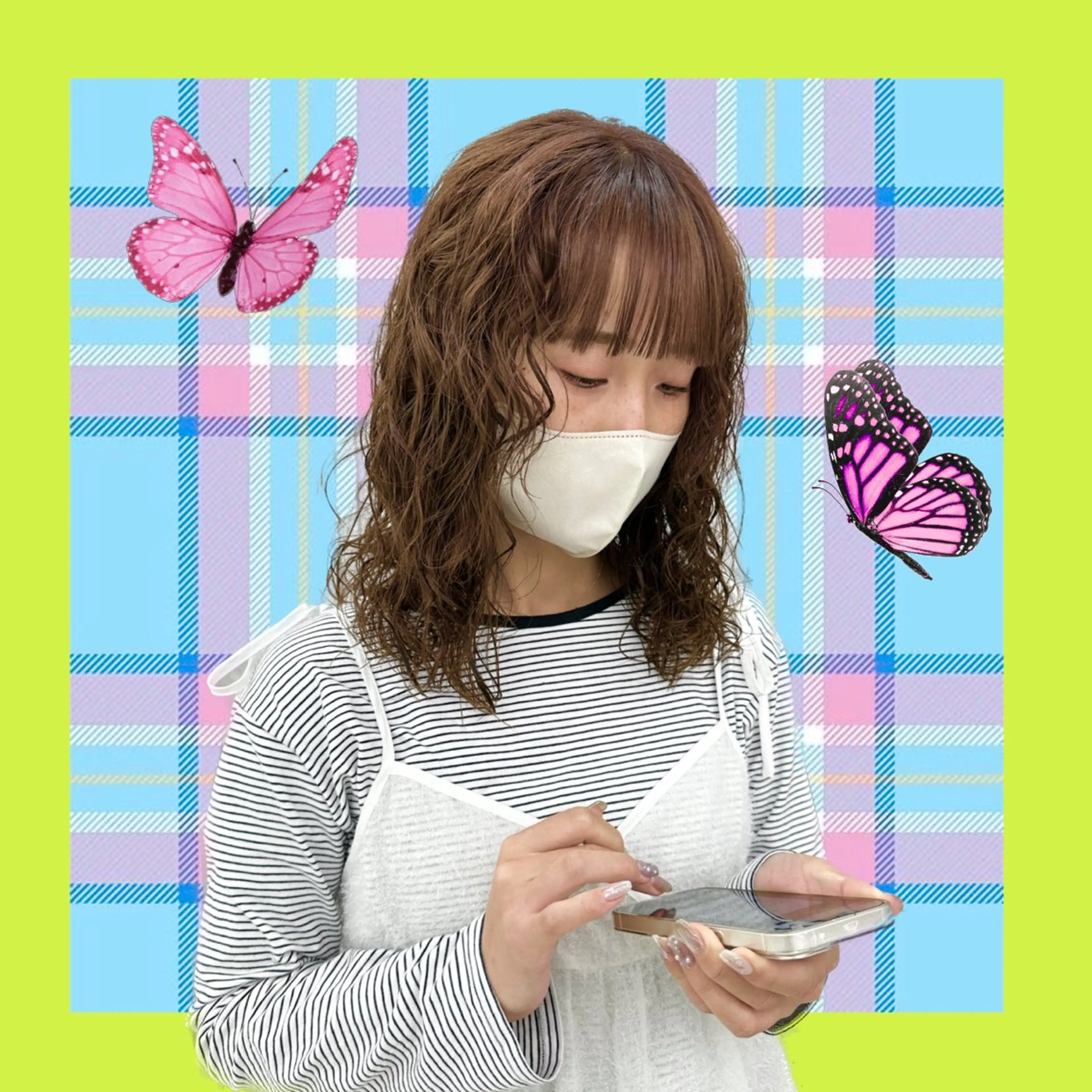 ミディアム カラー パーマ hollo原宿所属・パーマ/ハイトーン 🎀Rumiのヘアスタイル