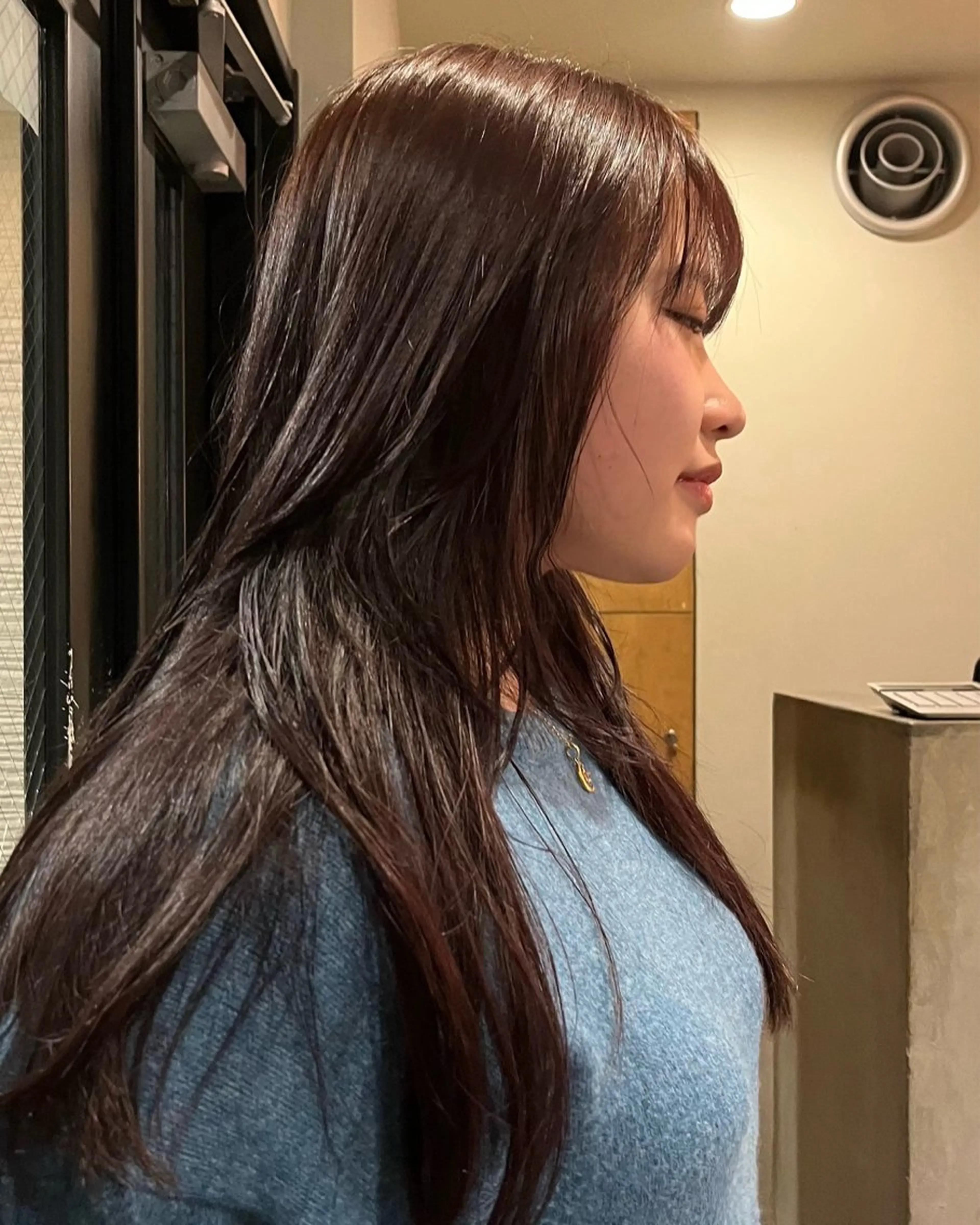 セミロング レイヤーカット カット ヘアカラー YUI／レイヤー カット/透明感カラーのヘアスタイル