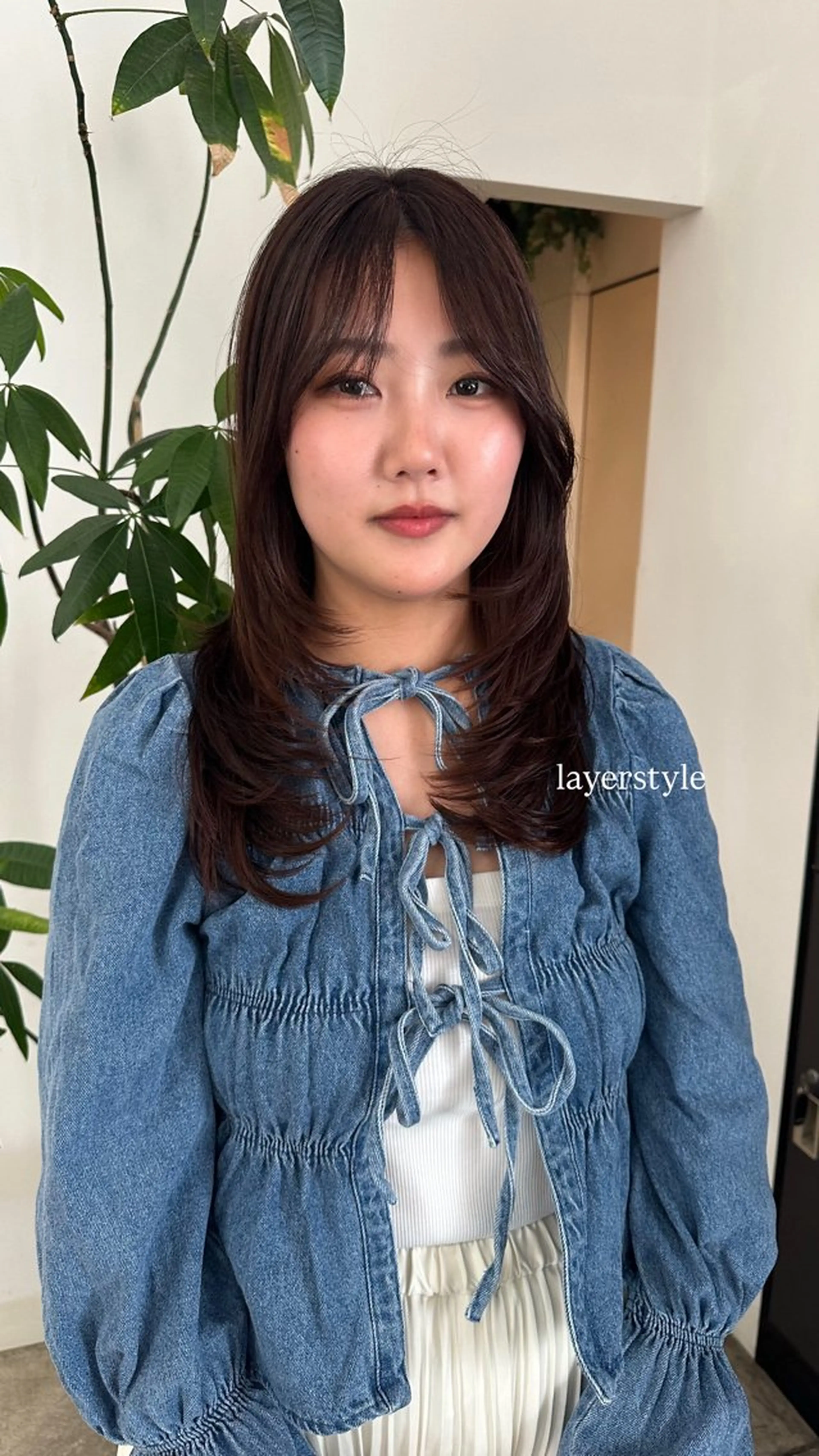 ミディアム ボブ 顔周りカット レイヤーカット カット ヘアカラー トリートメント 垣内 奈緒のヘアスタイル