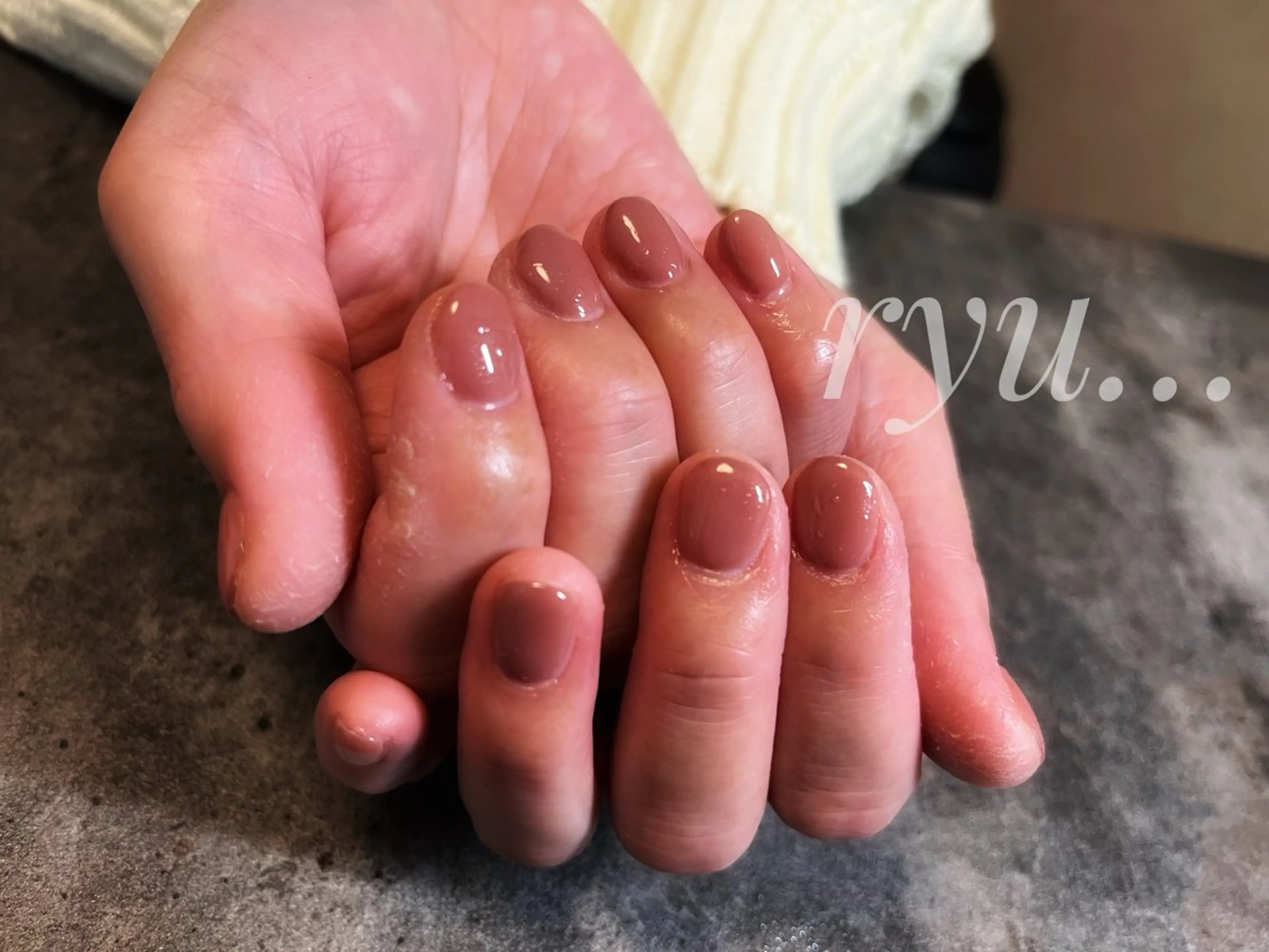 ネイル ブラウン ハンドネイル 筒井 美穂のネイルデザイン