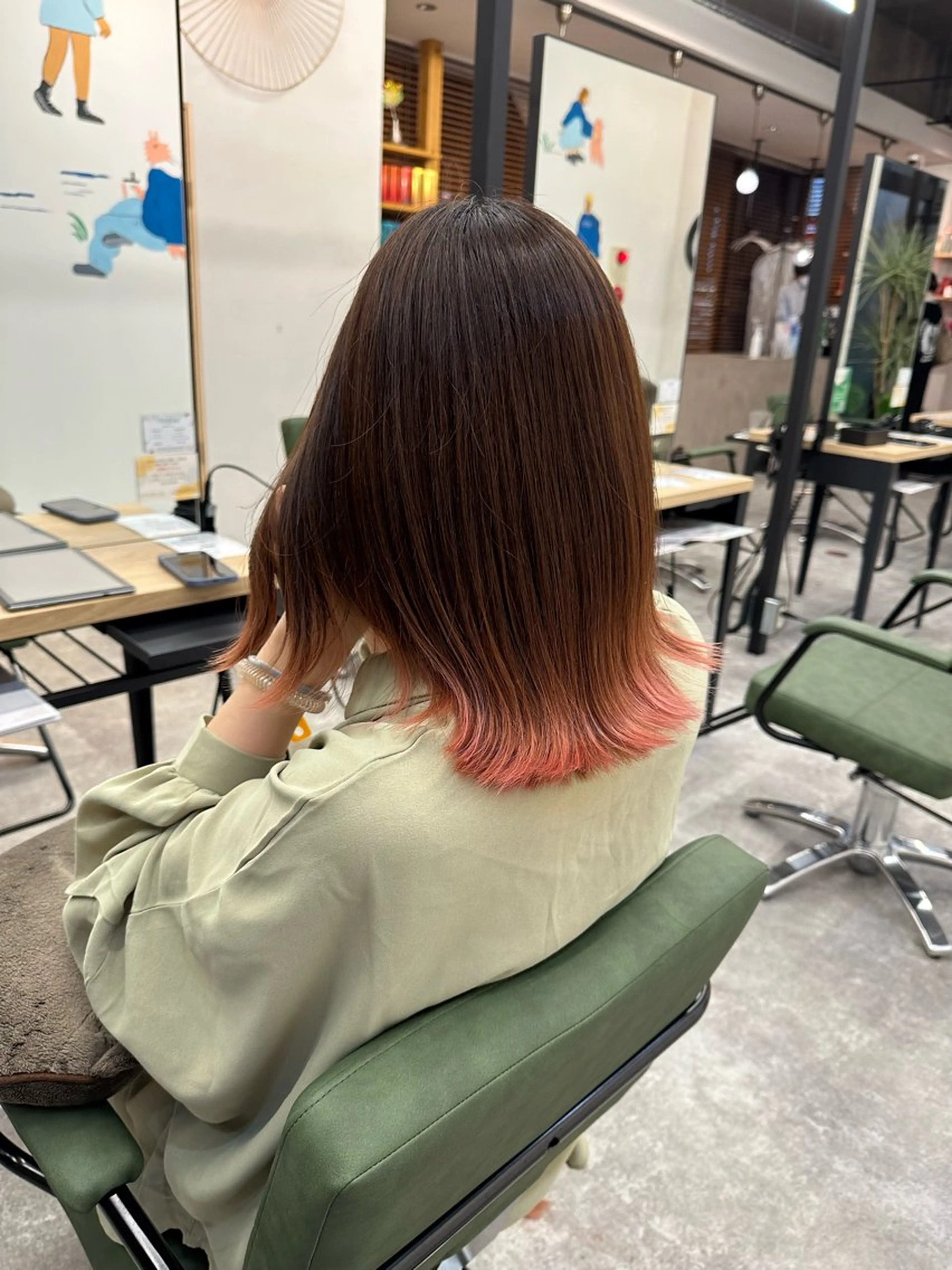 ミディアム ヘアカラー 店長🌟小顔似合わせ デザインカラー◎古田のヘアスタイル