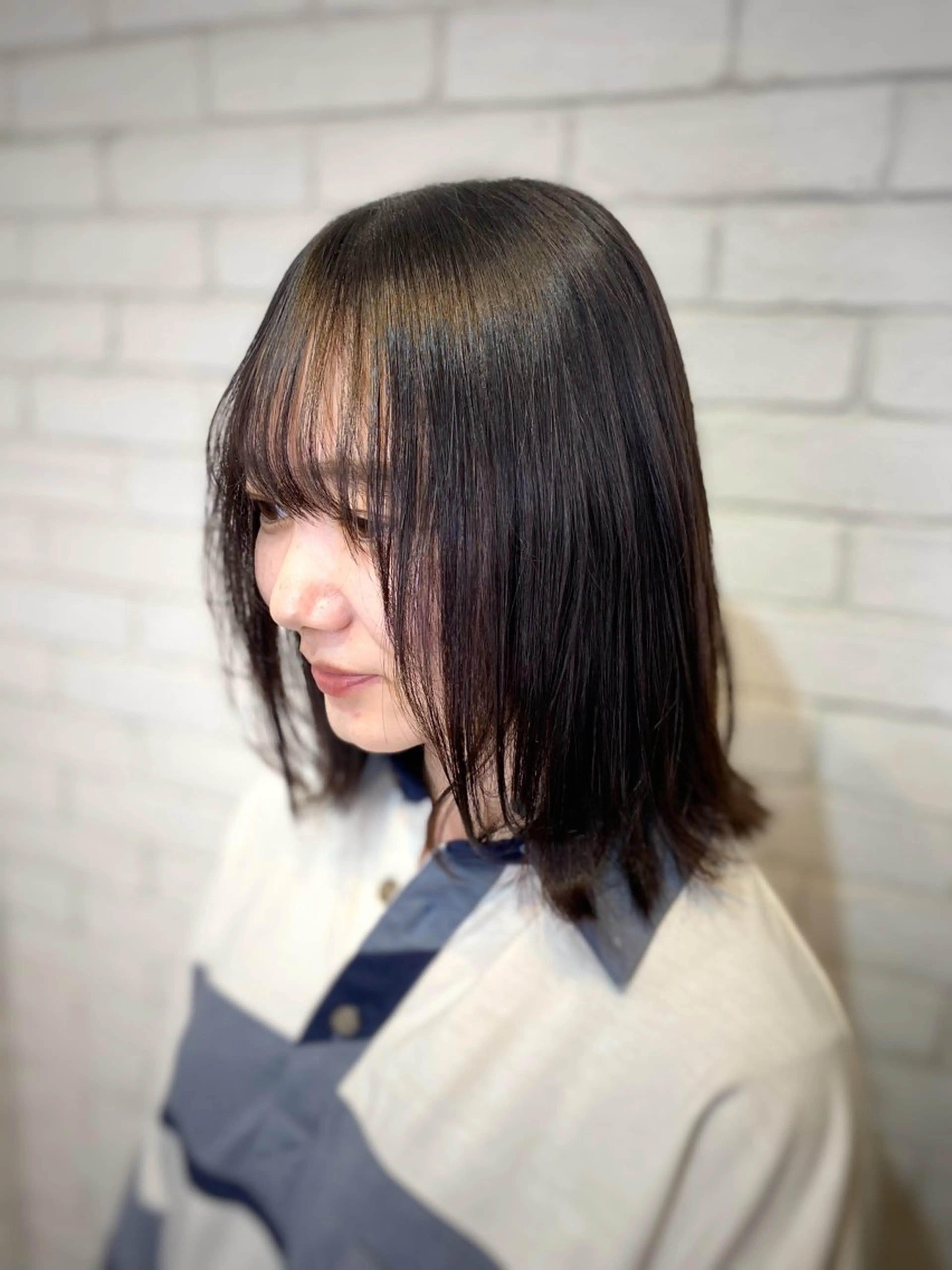 ミディアム カット 縮毛矯正 ヨシダ フミノリのヘアスタイル