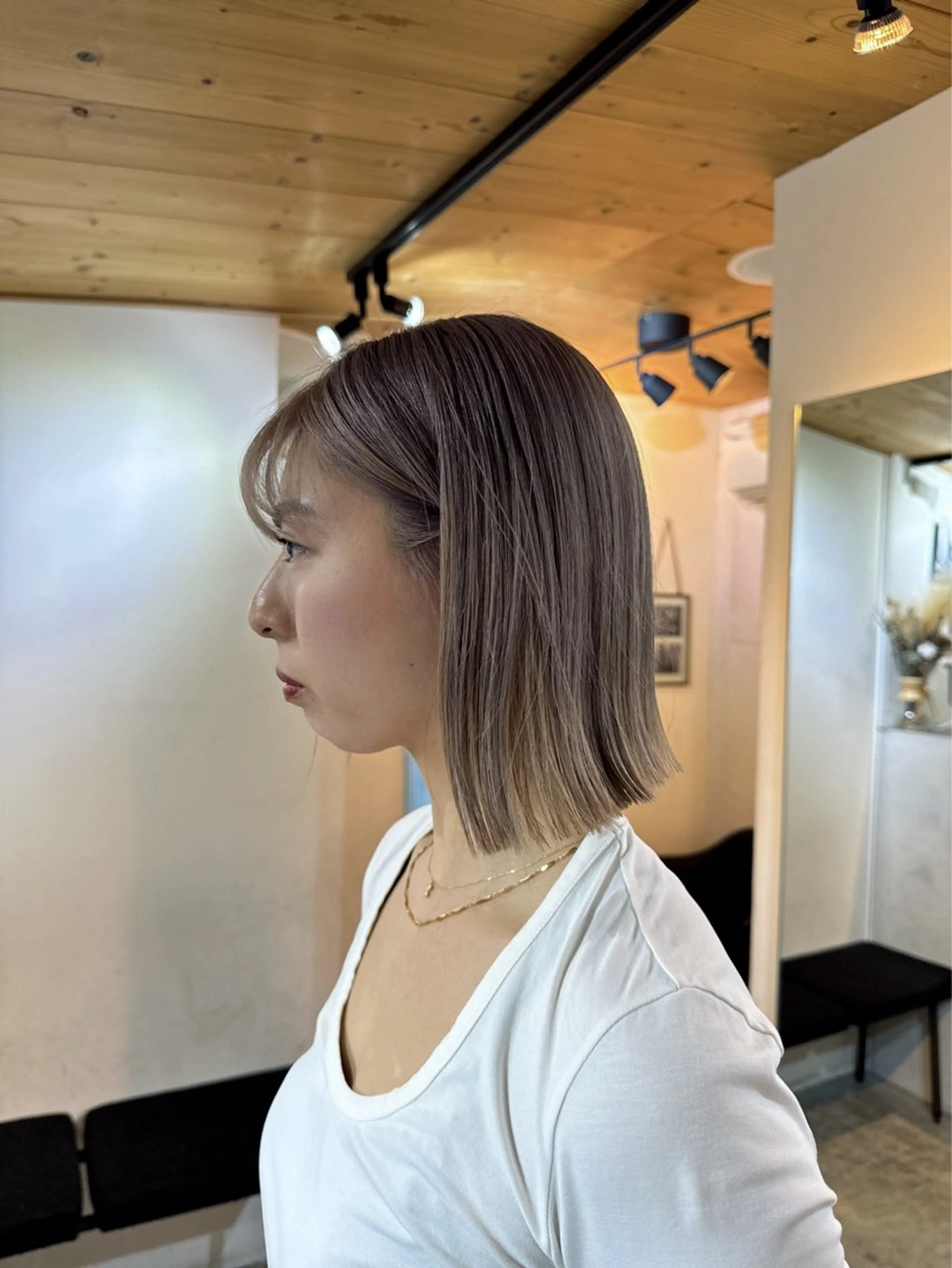 ミディアム カラー カット ヘアカラー トリートメント Rico / bob/グレージュのヘアスタイル