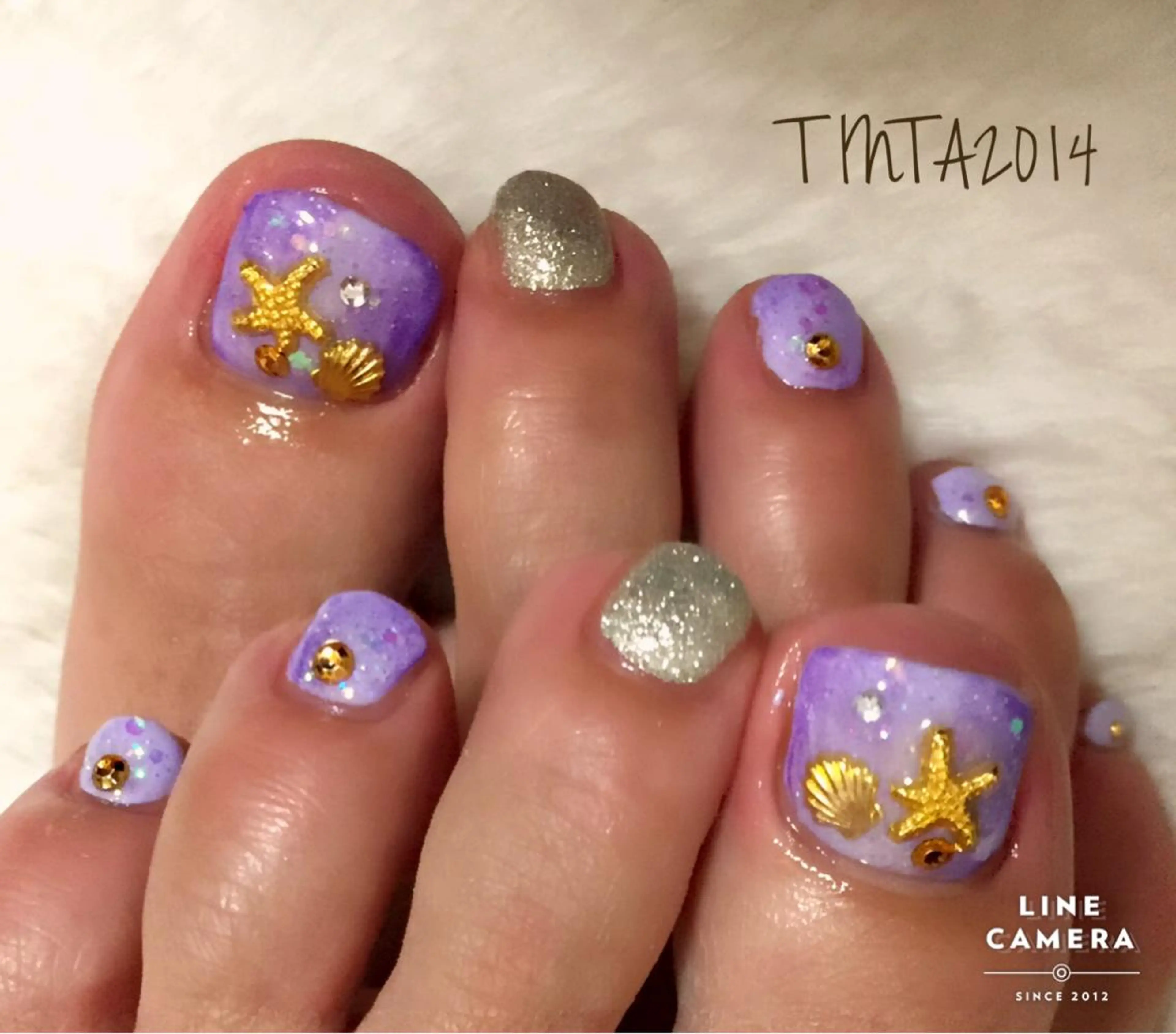 ネイル フットネイル グラデーション パープル ネイルサロン ティンタ所属・馬場 典子のネイルデザイン