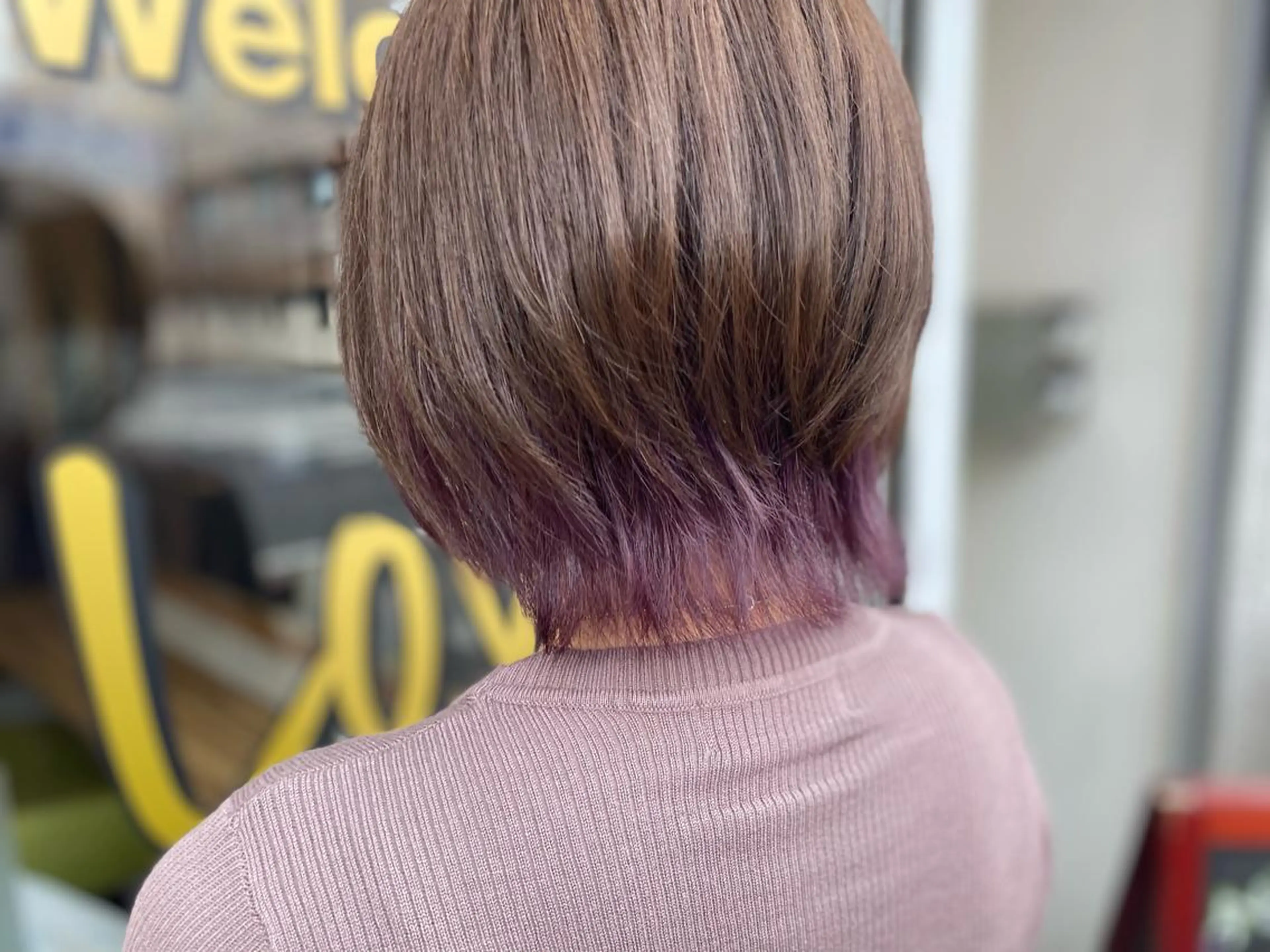 ショート カラー ヘアアレンジ パープルカラー Agu hair trico 久喜3号所属・ハイトーン&透明感 カラー☘️片山優陽のヘアスタイル