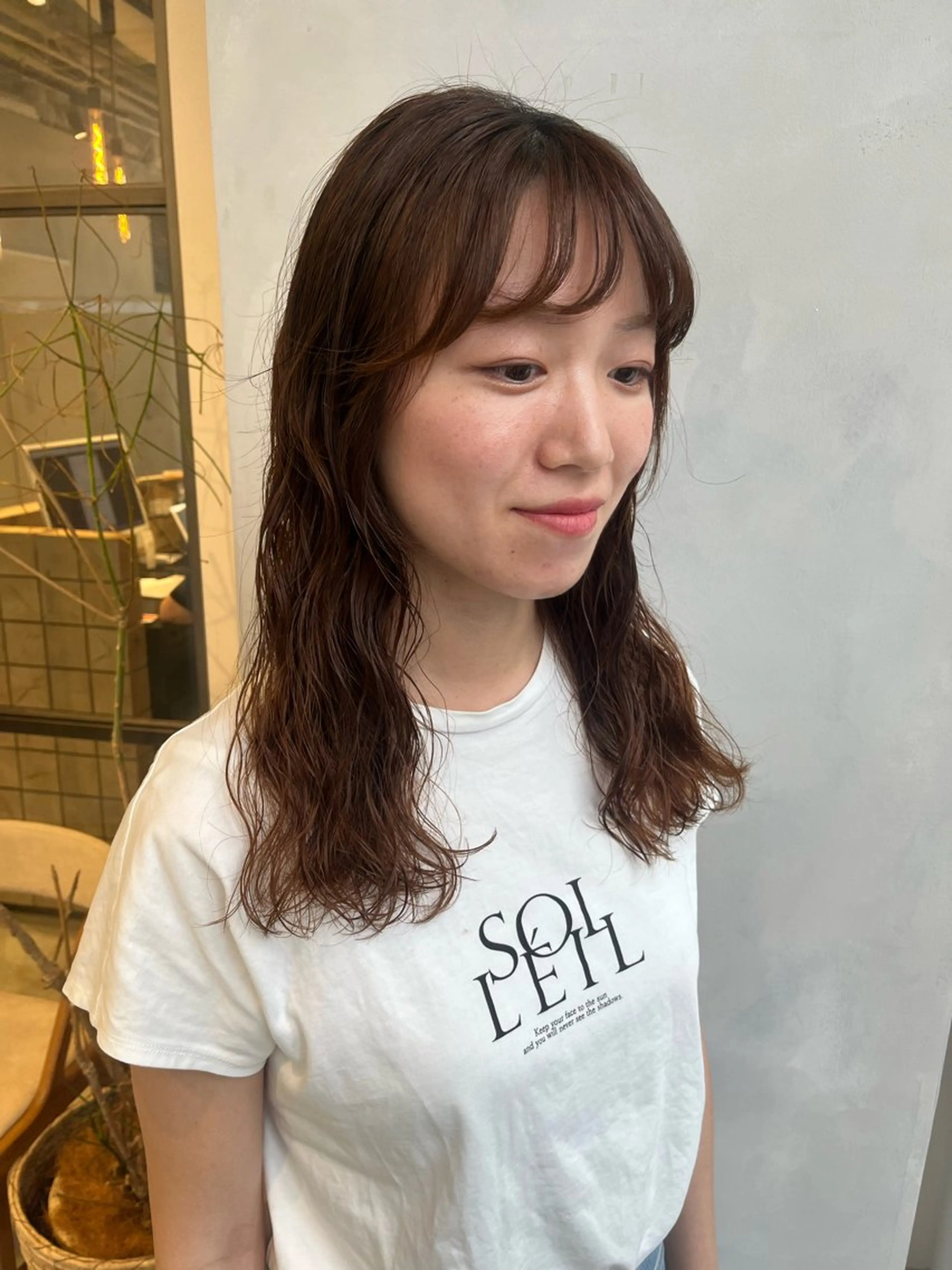 セミロング パーマ カット パーマ トリートメント ボブ/ベージュ/ パーマ🪿近森ゆいのヘアスタイル