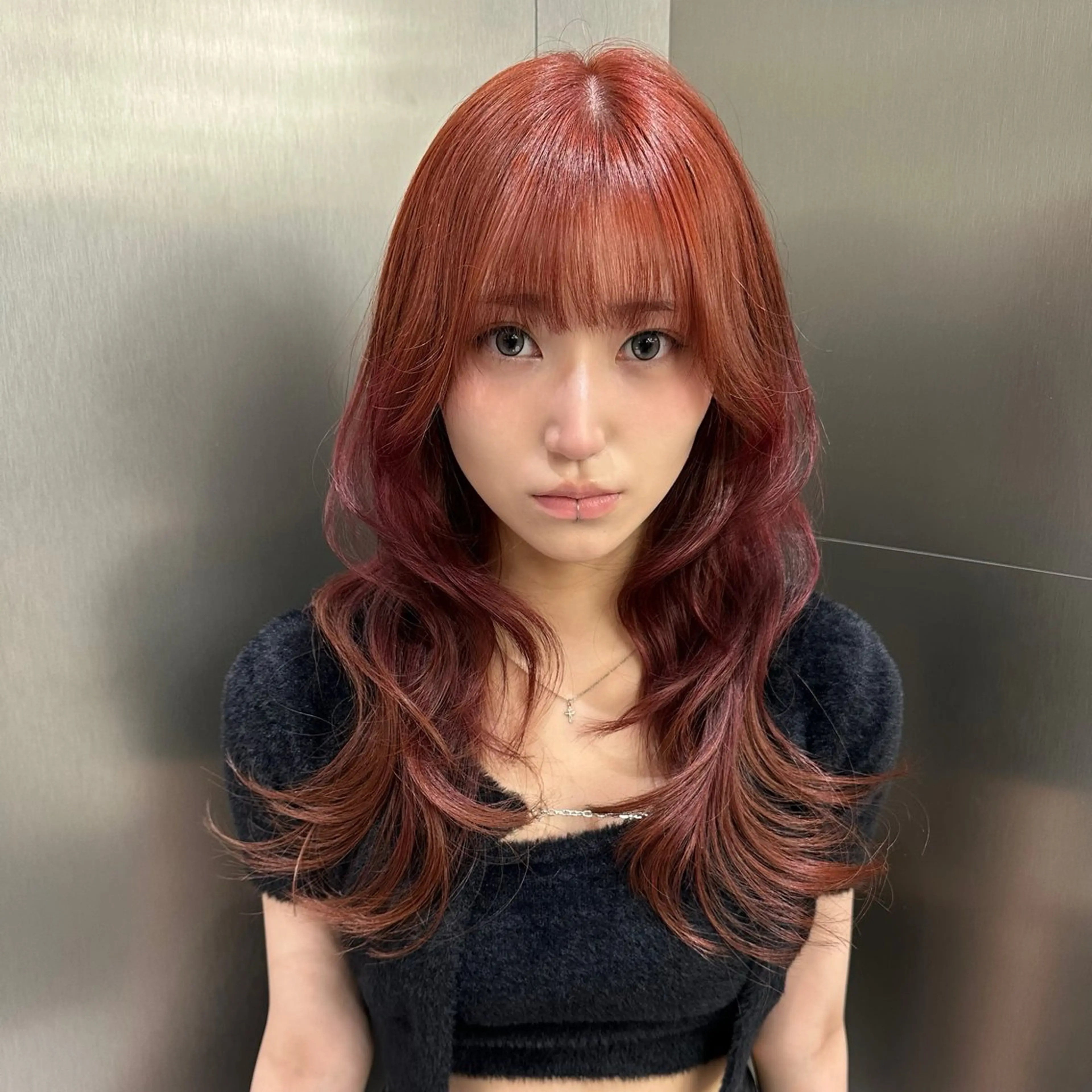 セミロング カラー 🤍Suzuka🤍 ハイトーン/ブリーチのヘアスタイル