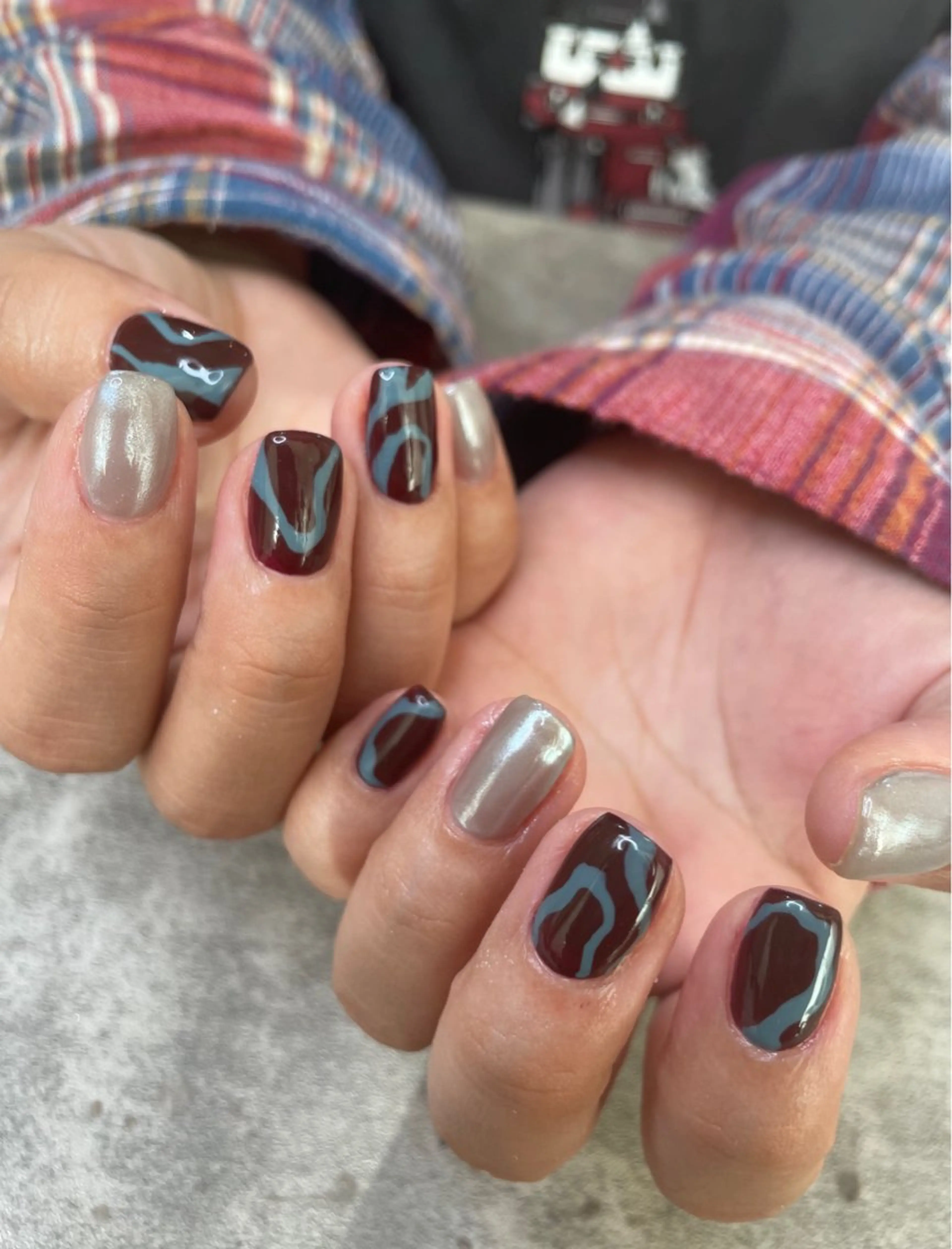 ネイル ボルドー ブラウン ニュアンスネイル ハンドネイル ma riのネイルデザイン