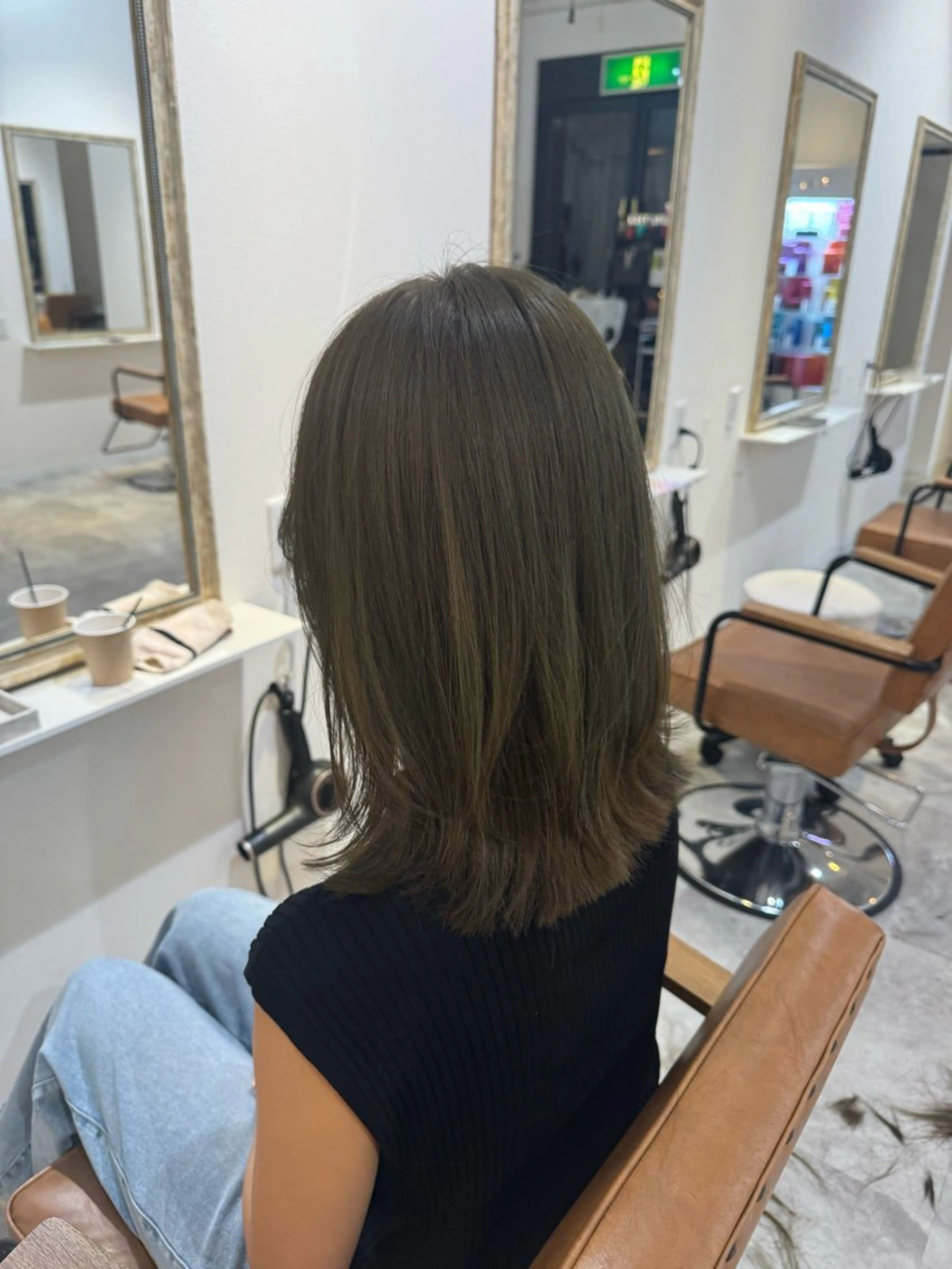 セミロング カラー 赤み無し柔らかカラー 【梅田】madokaのヘアスタイル