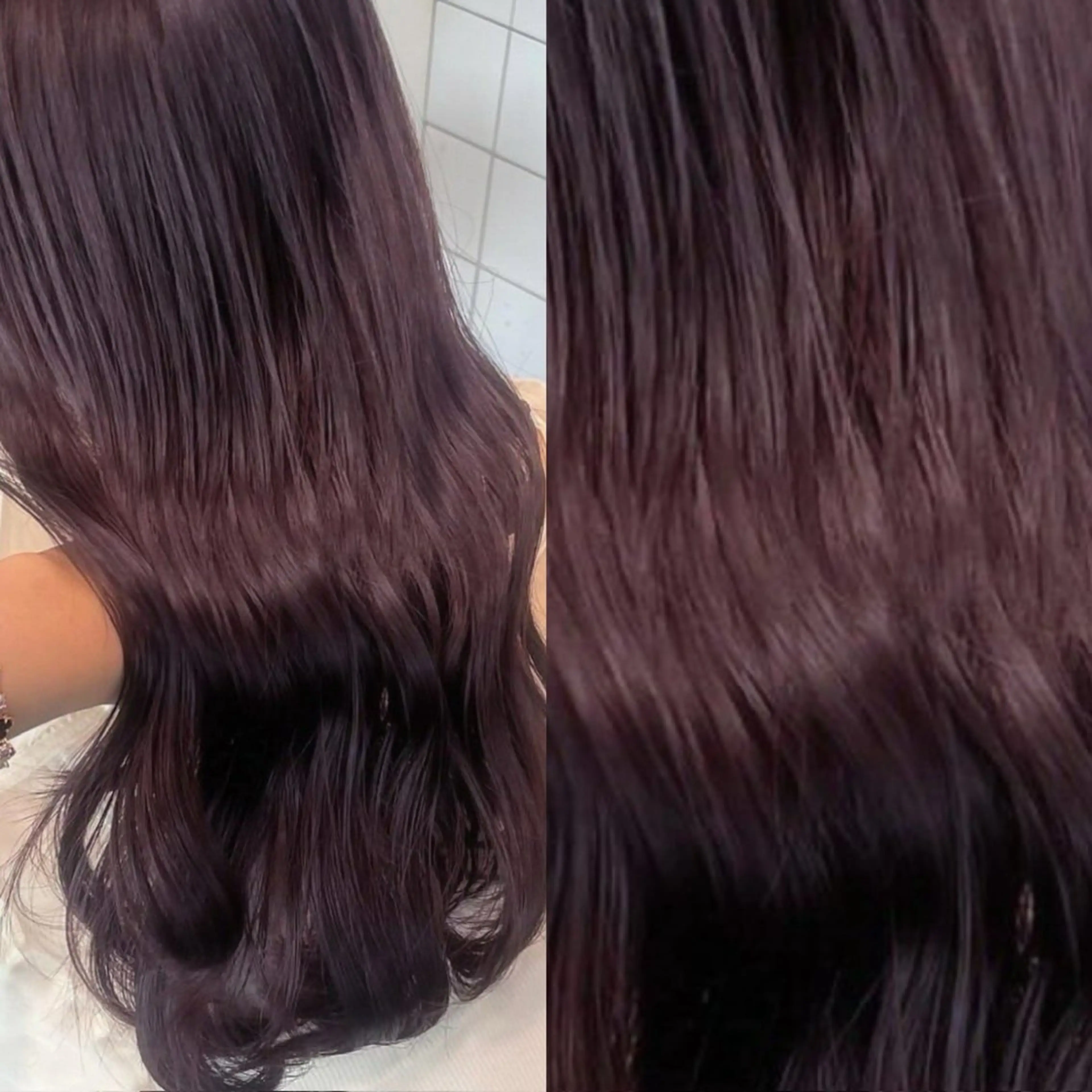 ロング カラー ブリーチ ブリーチなしカラー 髪質改善 トリートメント 💗愛され暖色💗 ピンク/レッド💗のヘアスタイル