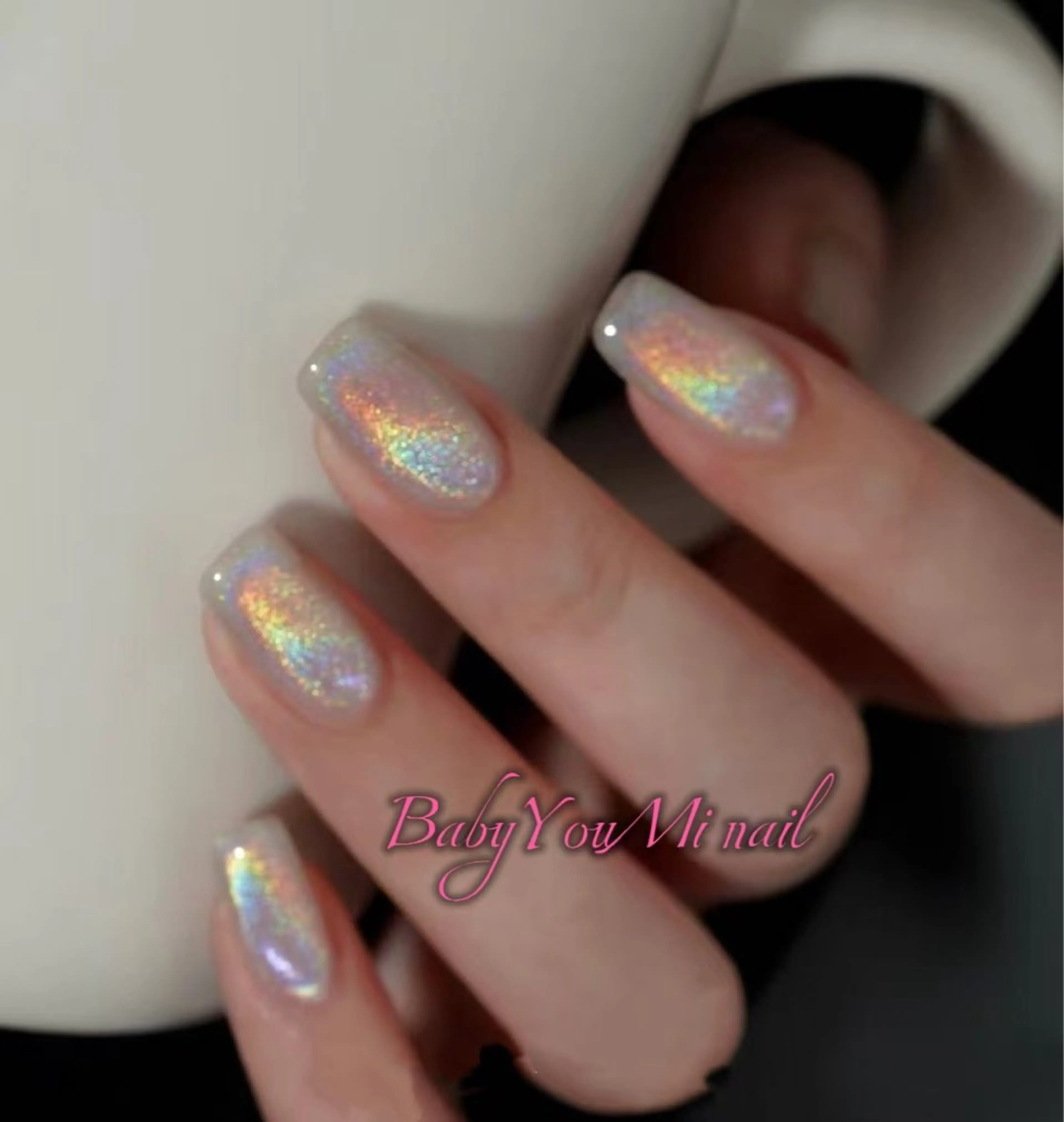 ネイル オーロラネイル フラワーネイル フットネイル フレンチネイル ジェルネイル ハンドネイル BabyYouMi ねねのネイルデザイン