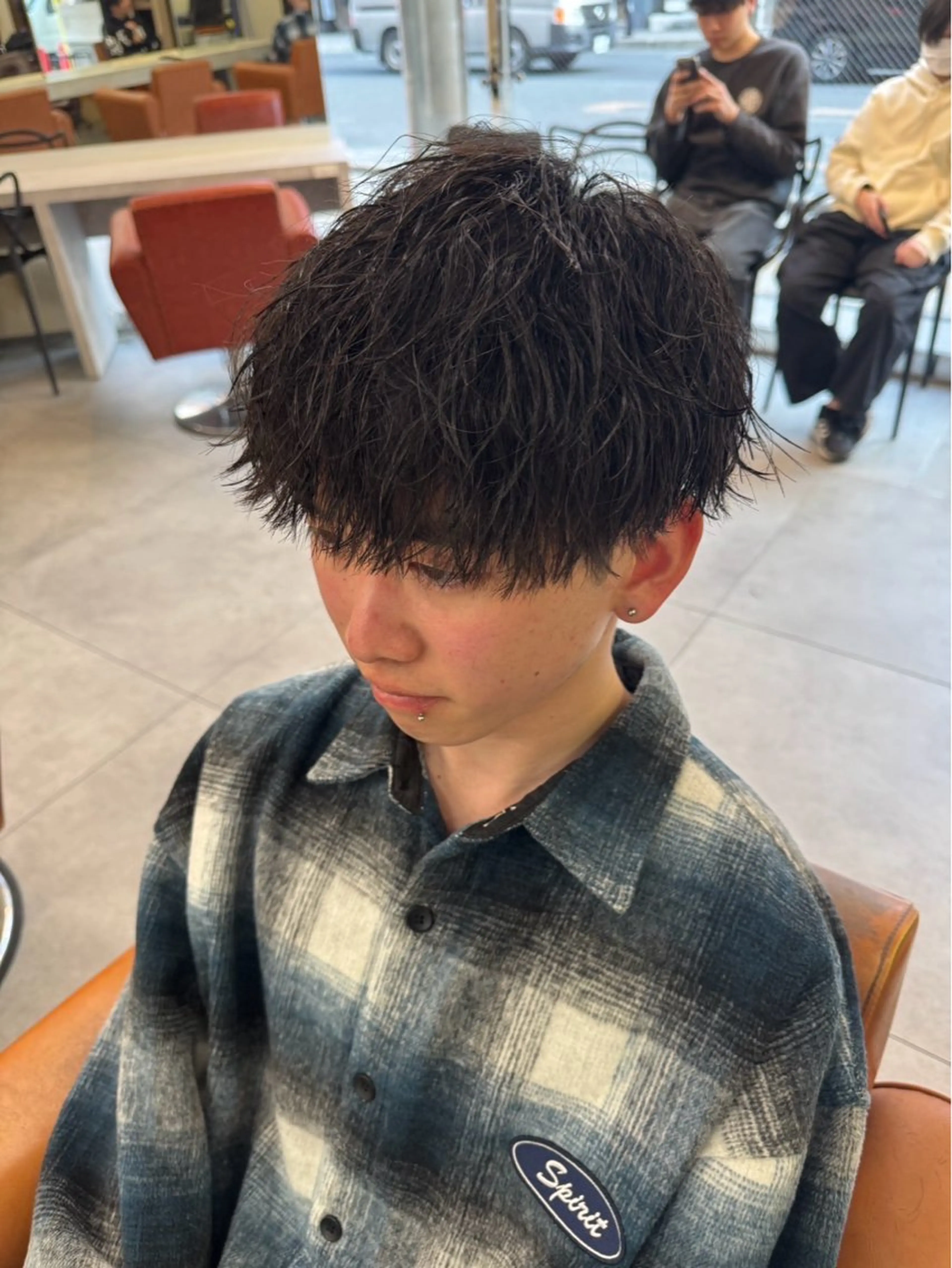 ショート カラー パーマ メンズ メンズ/パーマ/ 京都駅/井上光のヘアスタイル
