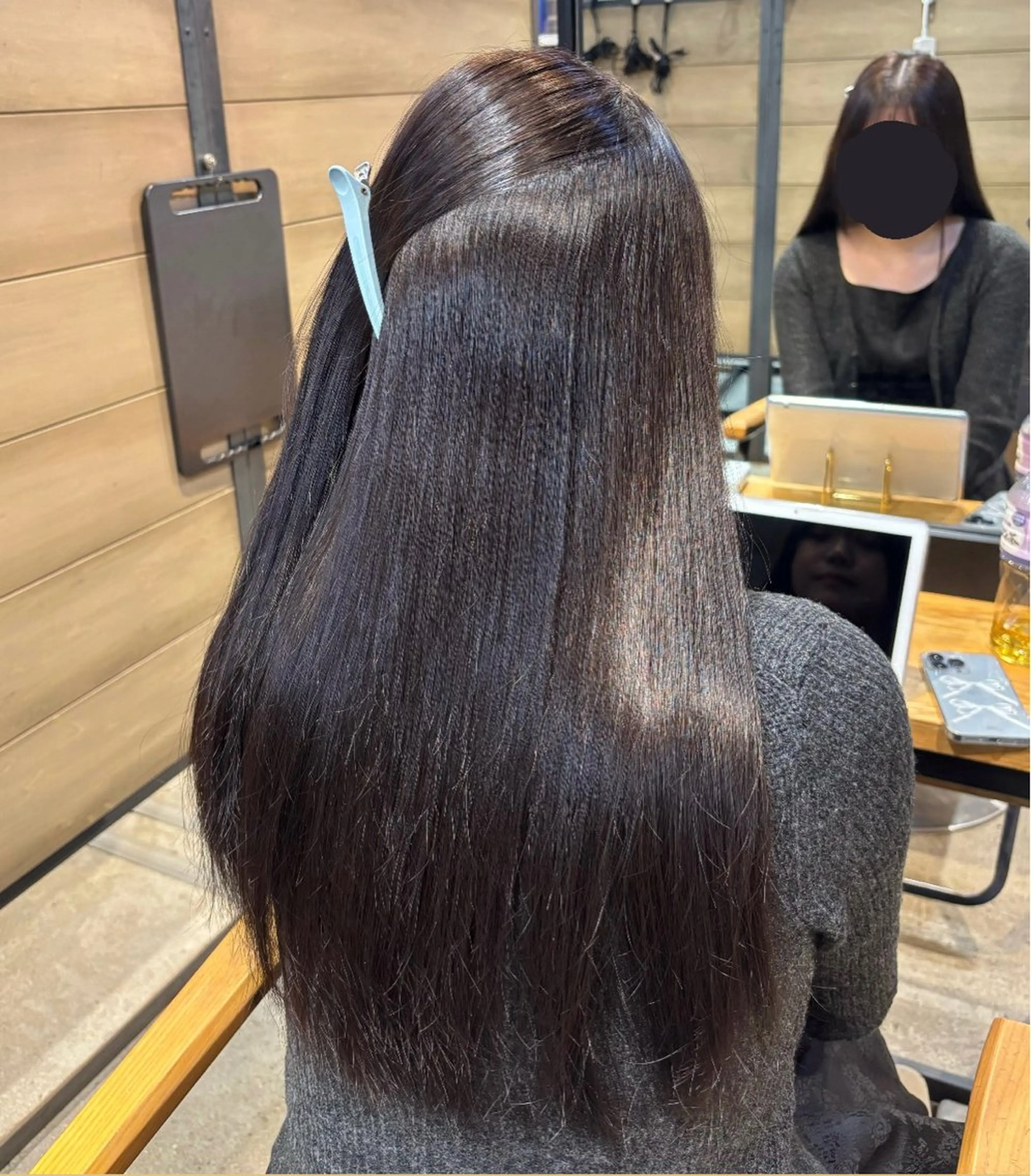 ロング カット 縮毛矯正 ヒマワリ/ 艶カラー/髪質改善のヘアスタイル