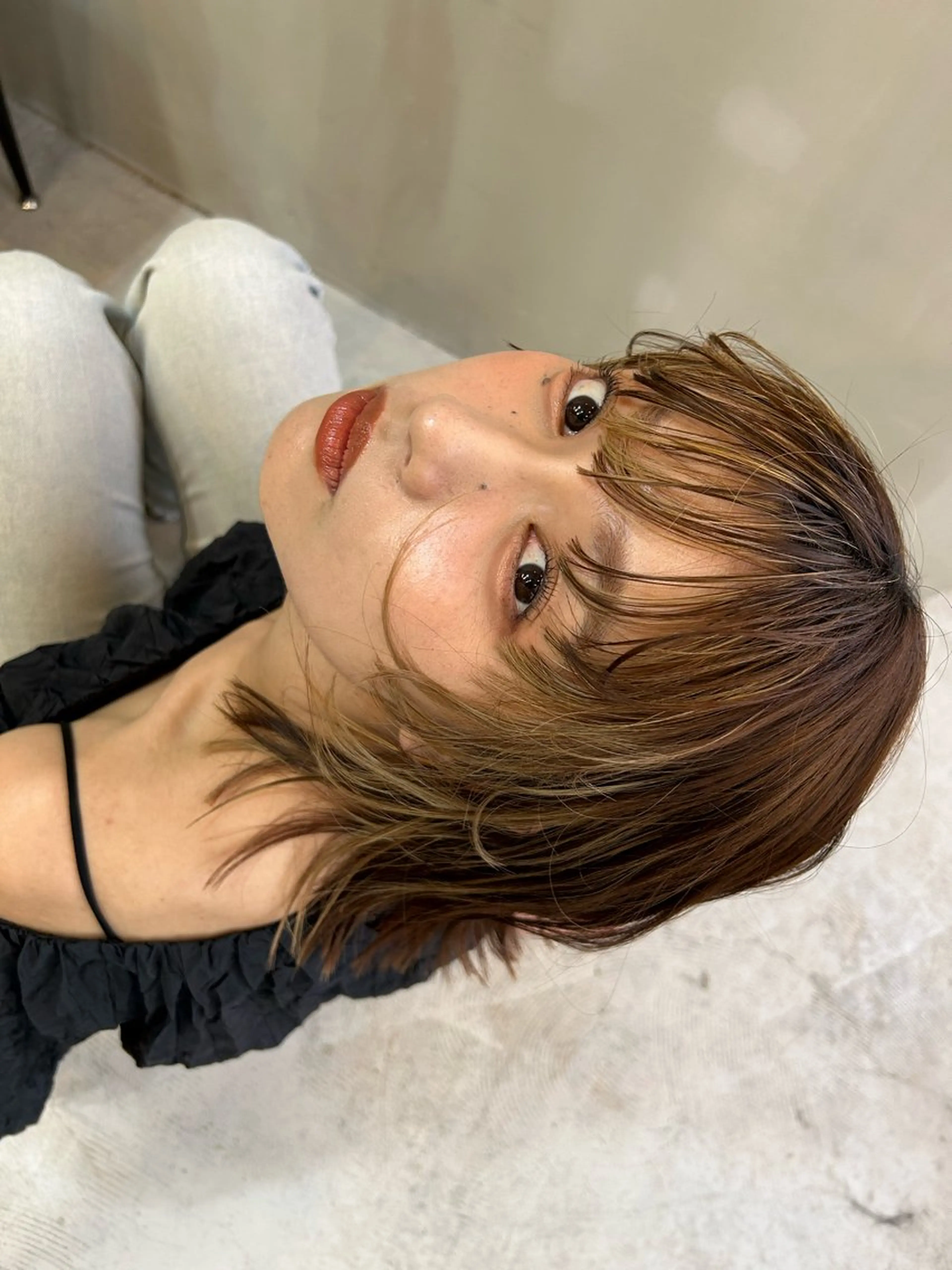 ショート カラー カット ヘアカラー トリートメント ショート/ボブ/ 心斎橋/宮脇美奈のヘアスタイル