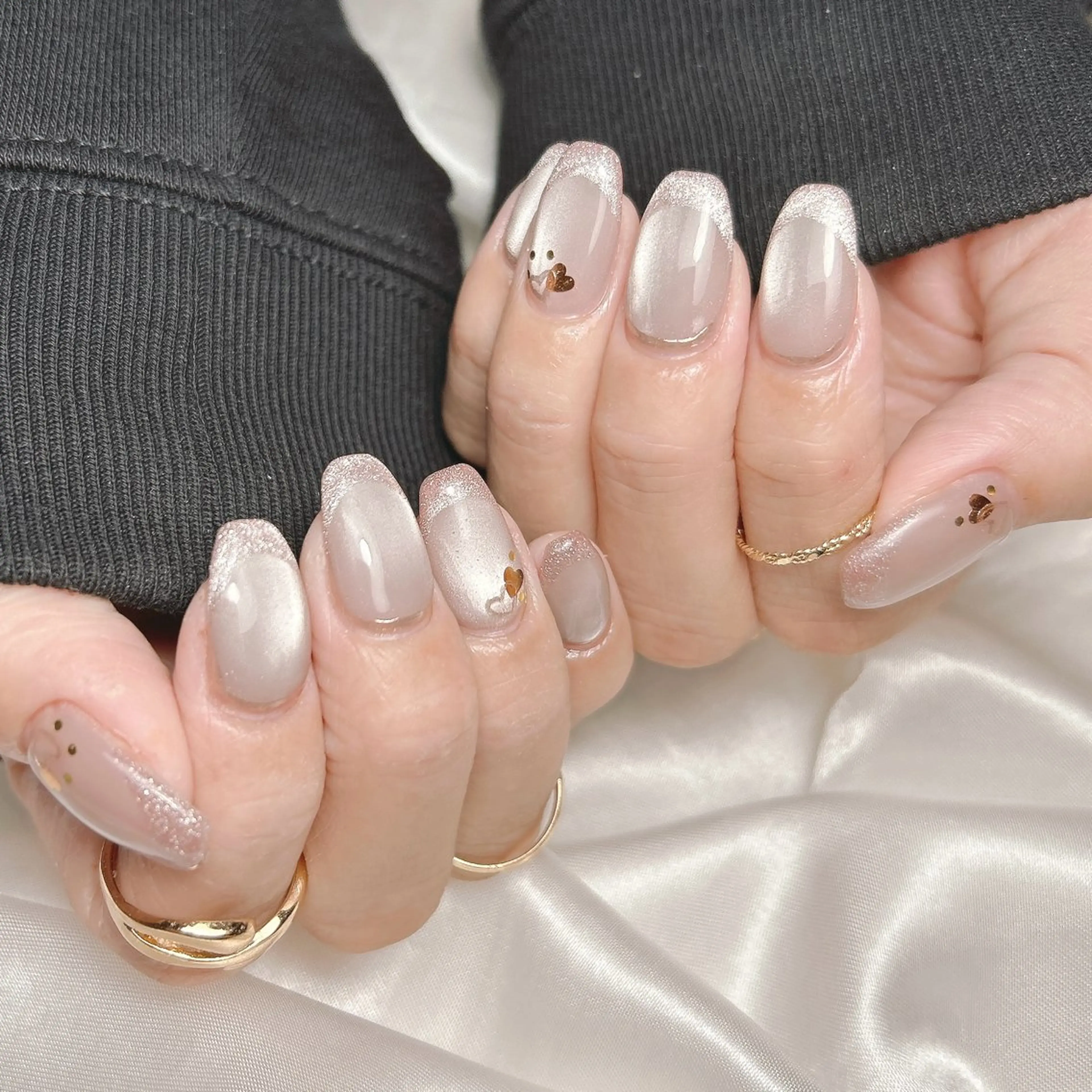 ネイル フレンチネイル マグネットネイル マグネットフレンチ ハンドネイル junna 金山.東別院.上前津のネイルデザイン