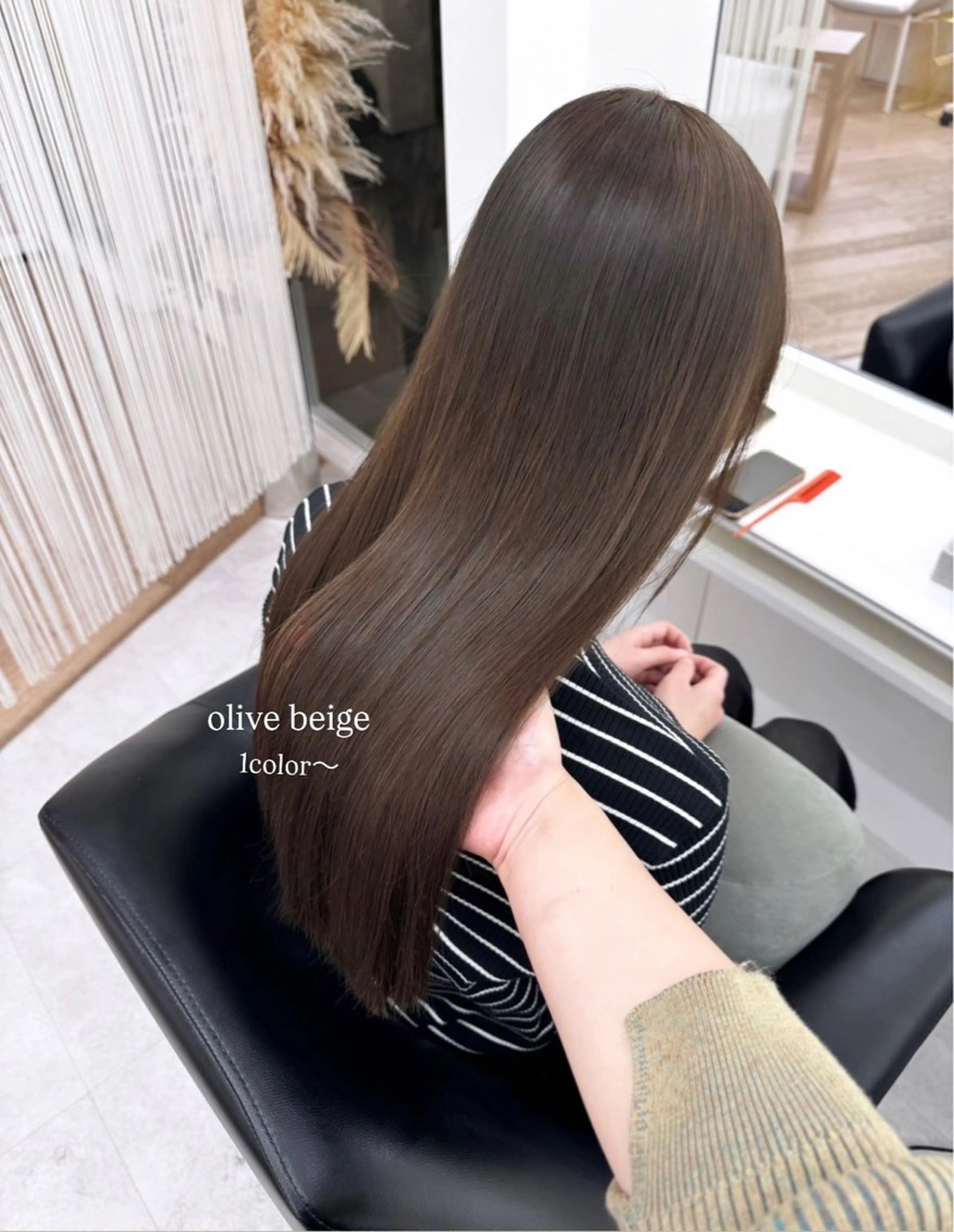 ロング カラー ベージュカラー ブリーチ 透明感カラー ブリーチなしカラー オリーブベージュ ヘアカラー Parve Mix/ 平 奈果🎀のヘアスタイル