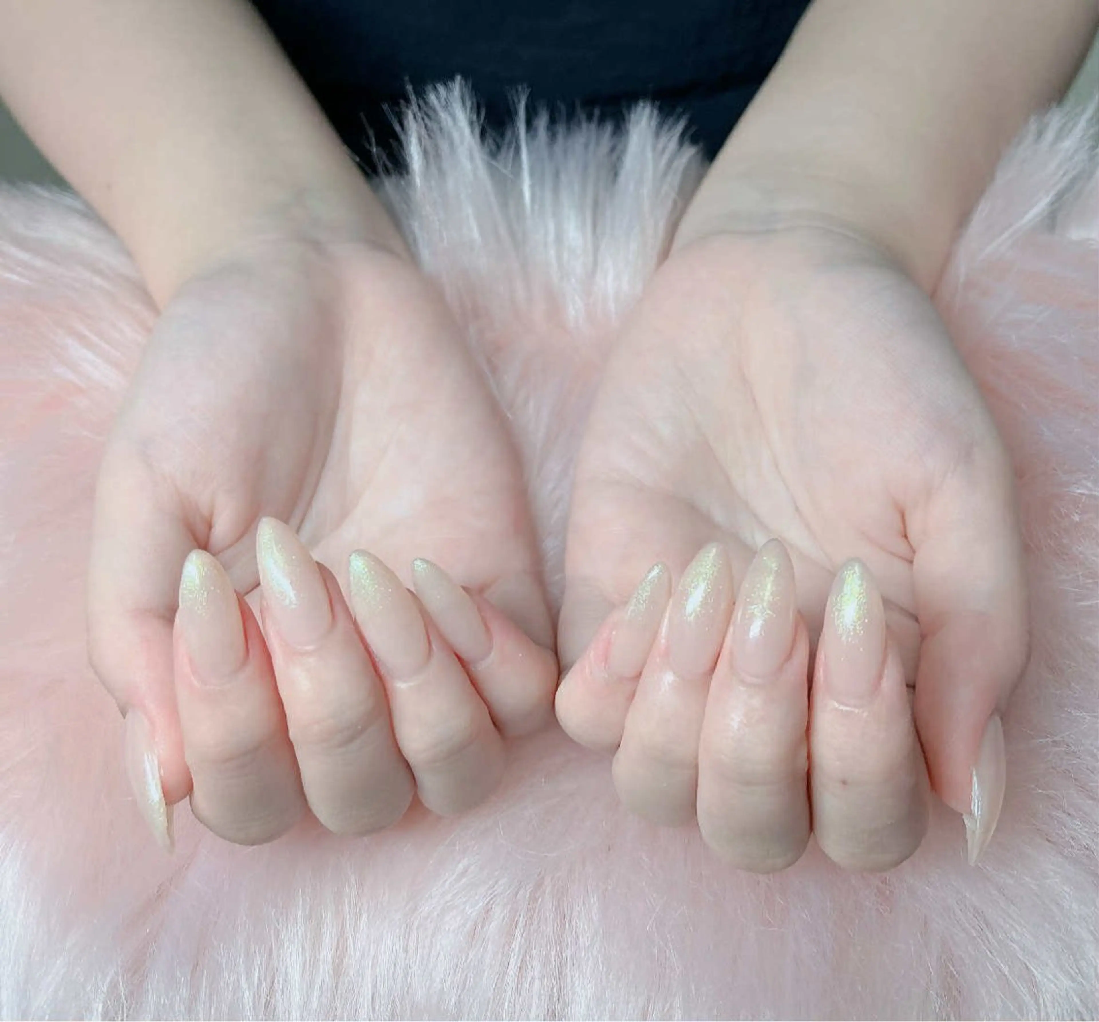 ネイル オーロラネイル フレンチネイル ジェルネイル ハロウィン キラキラネイル H.baby Nail Salonのネイルデザイン