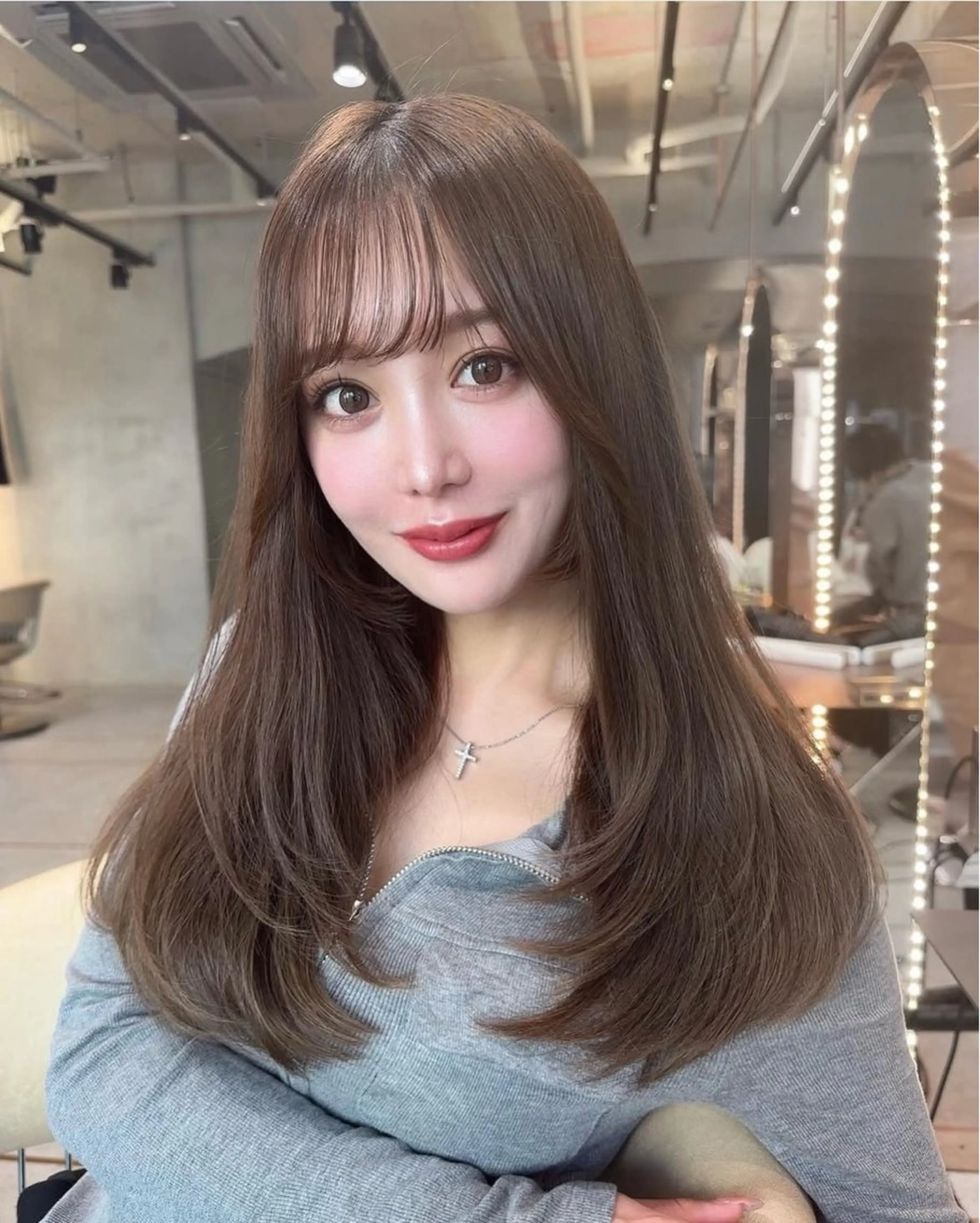 ロング カット ヘアカラー トリートメント ヘッドスパ 縮毛矯正/ブリーチ なしダブルカラー輝希のヘアスタイル