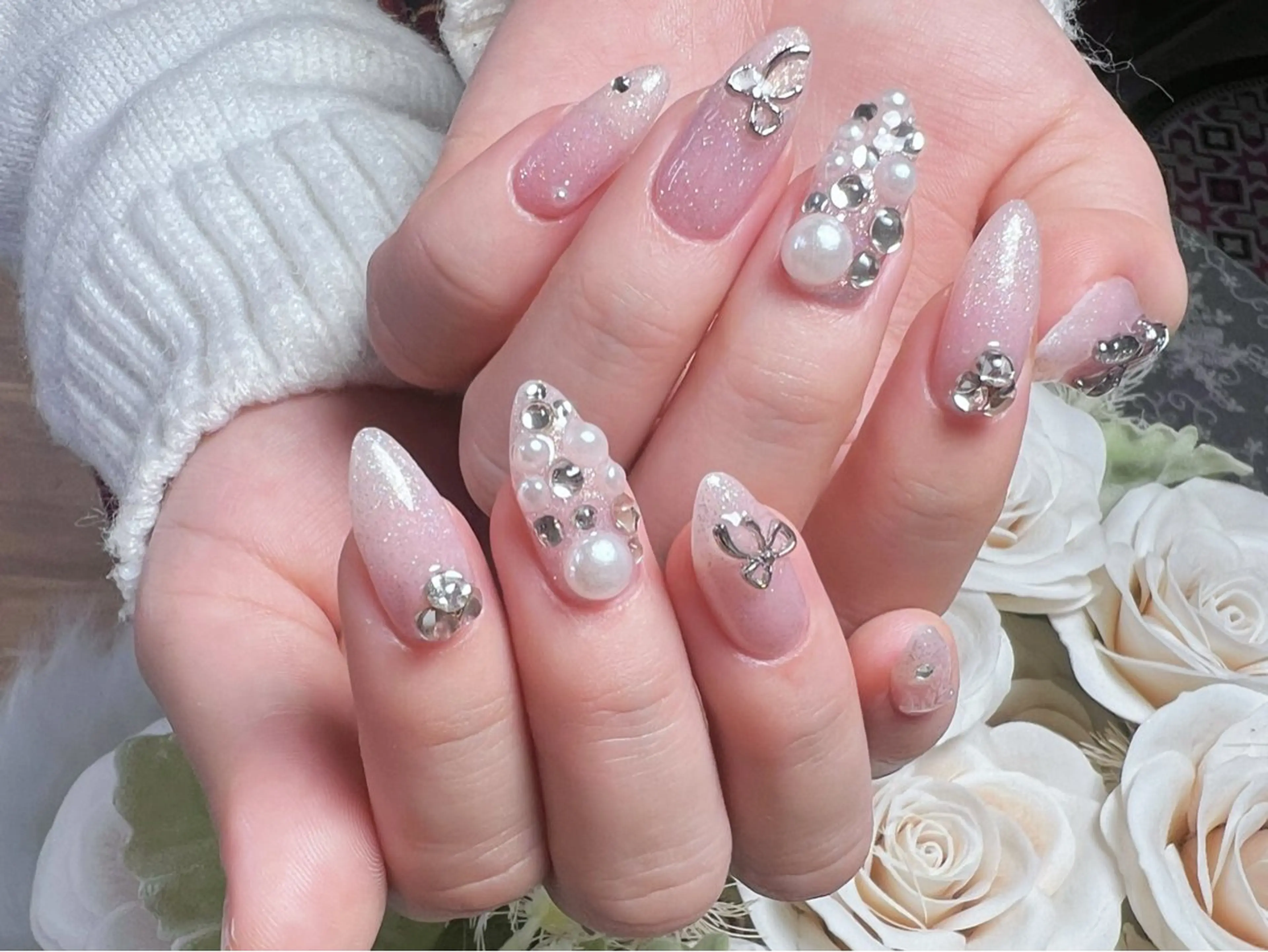 ネイル ロングネイル 持ち込み スカルプネイル 冬ネイル クリスマス ハンドネイル Painty所属・Painty nailのネイルデザイン