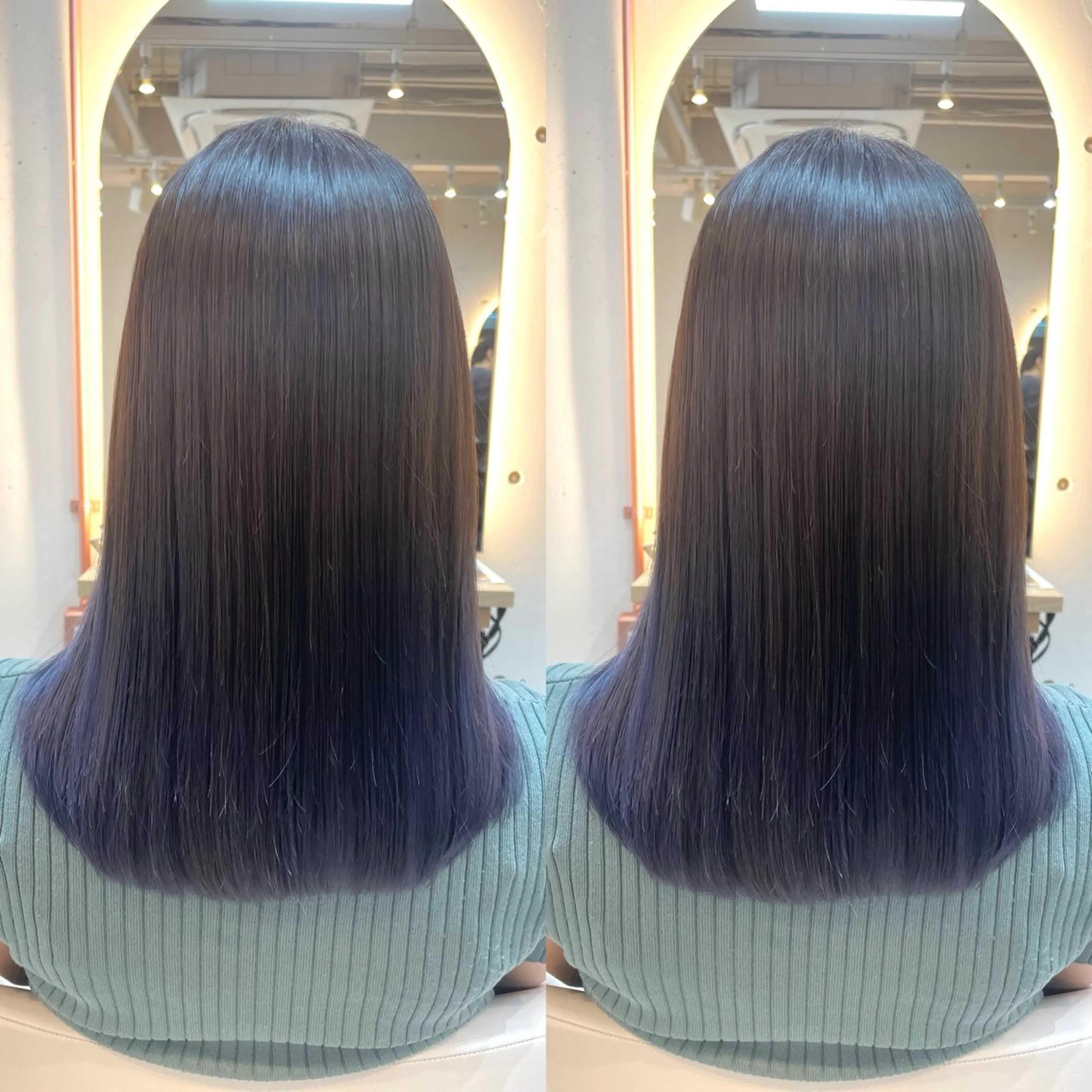 セミロング カラー カット ヘアカラー トリートメント ヘアセット ブリーチ無しダブル カラー🦕まどかのヘアスタイル