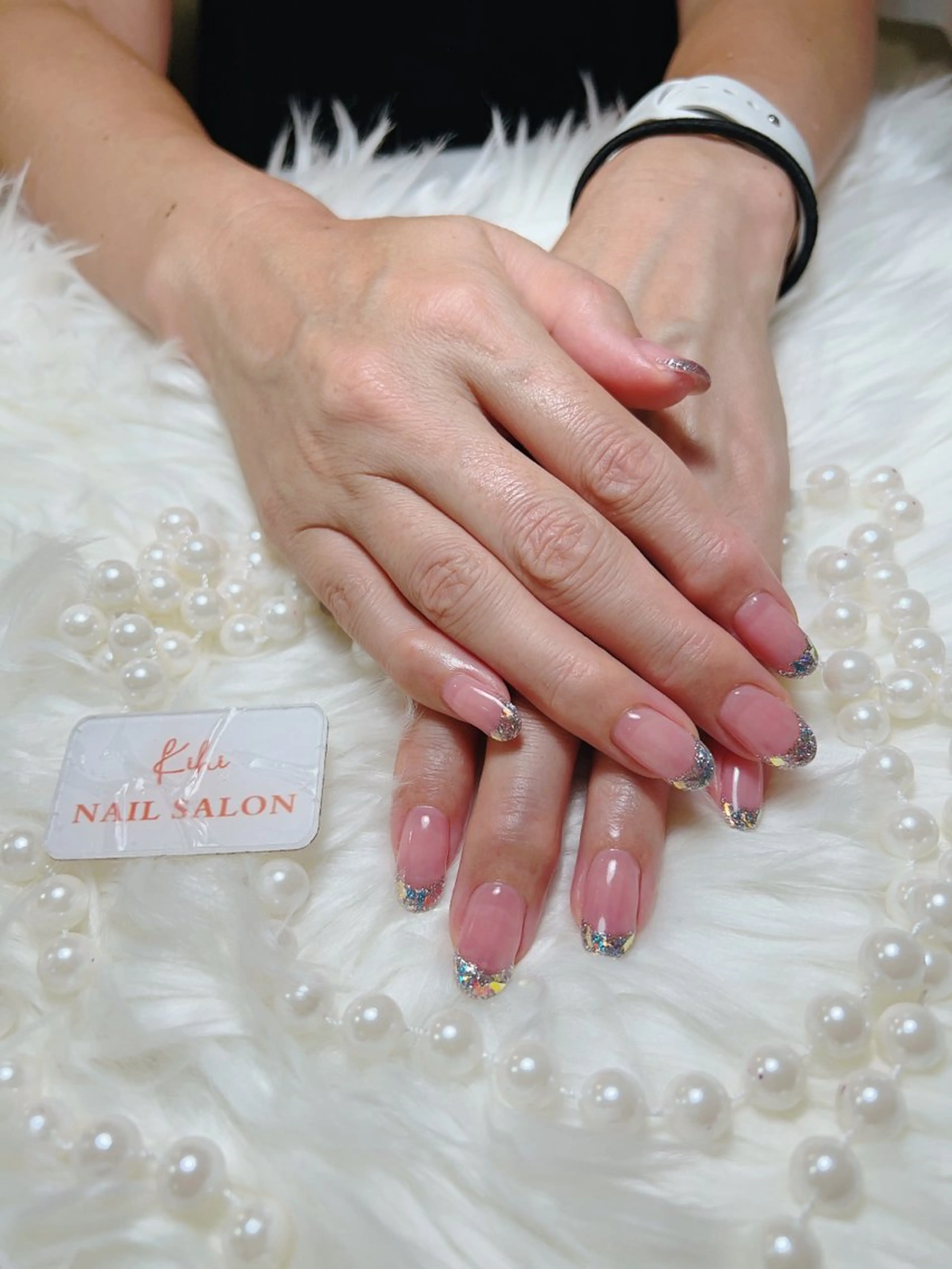 ネイル フレンチネイル ガラスフレンチ 米澤 ハナユキのネイルデザイン