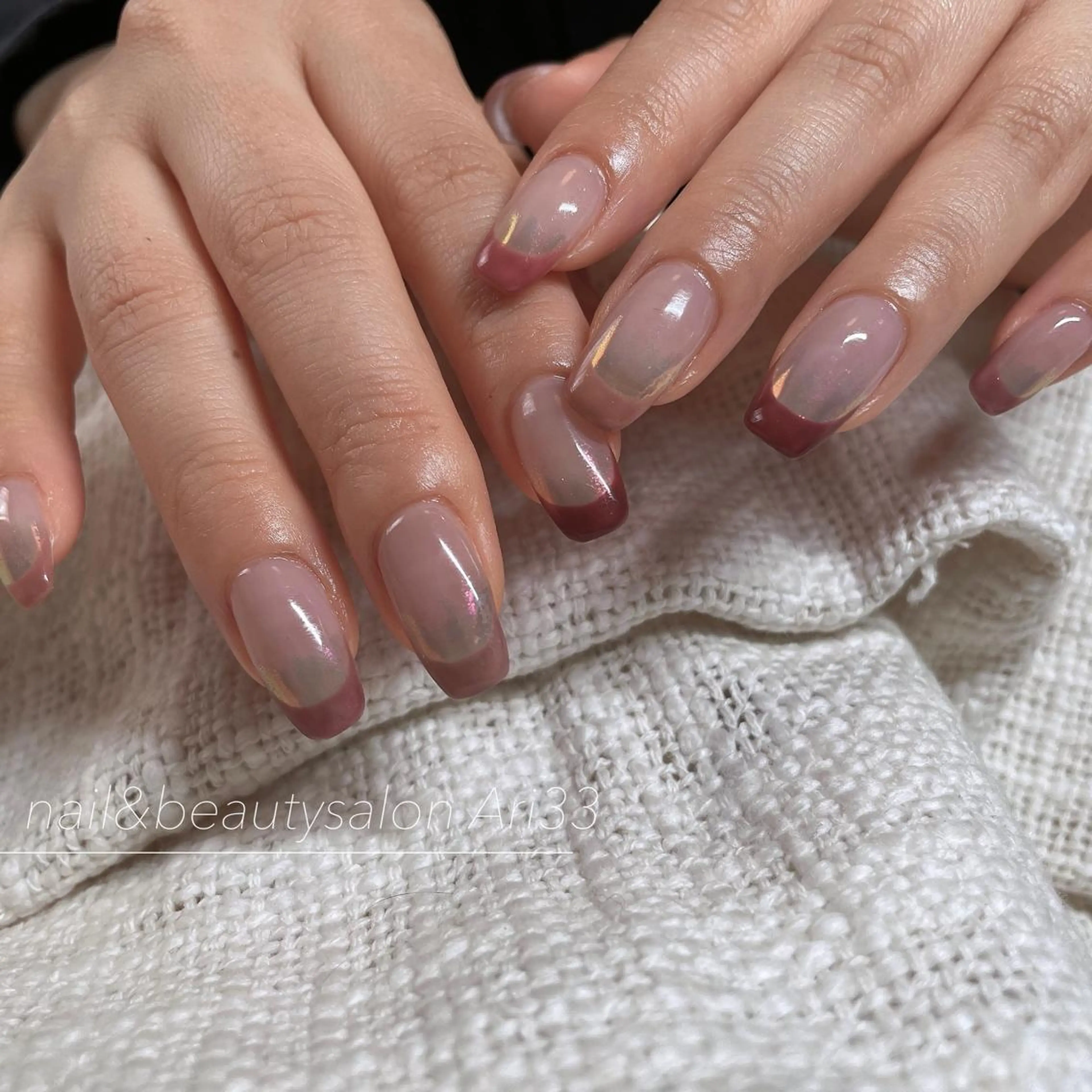 ネイル 桜ネイル フレンチネイル ニュアンスネイル 春ネイル ハンドネイル プライベートサロン Ari33nailのネイルデザイン