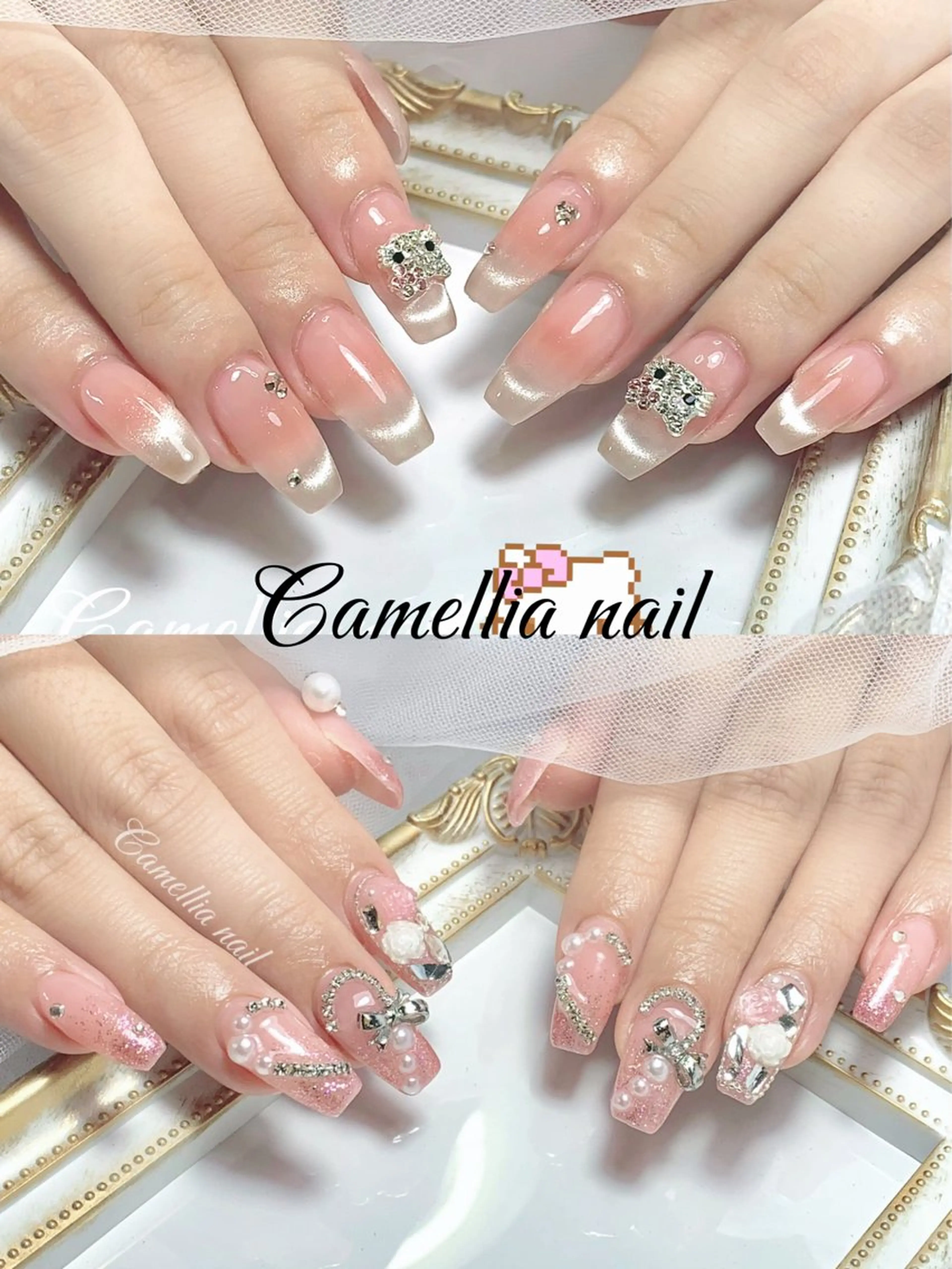 ネイル Camellia デザイン長さだしのネイルデザイン