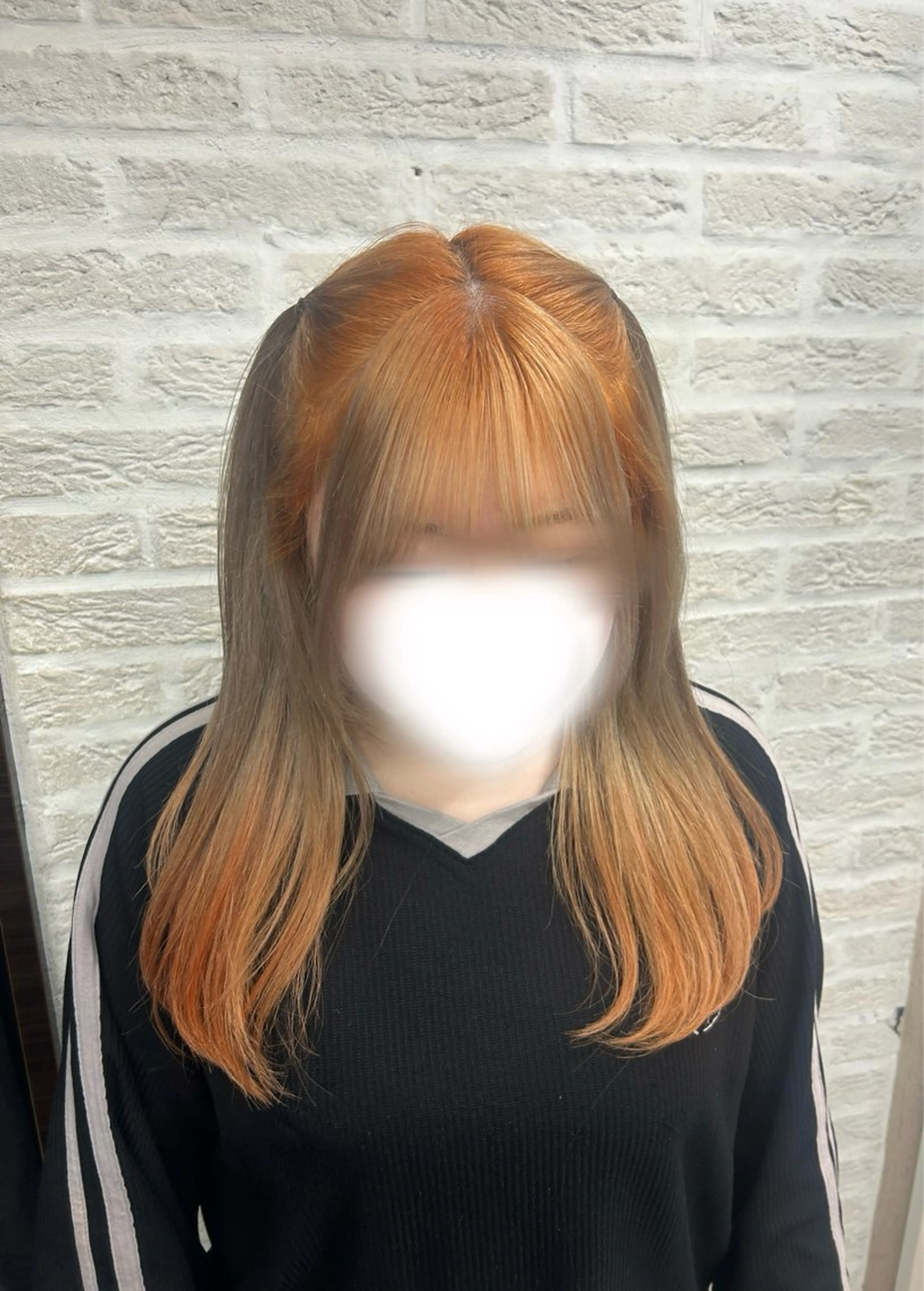 ロング カラー ベージュカラー デザインカラー ミルクティーベージュ オレンジ ヘアカラー 🍊小川実里🍊 /カラーレイヤーのヘアスタイル