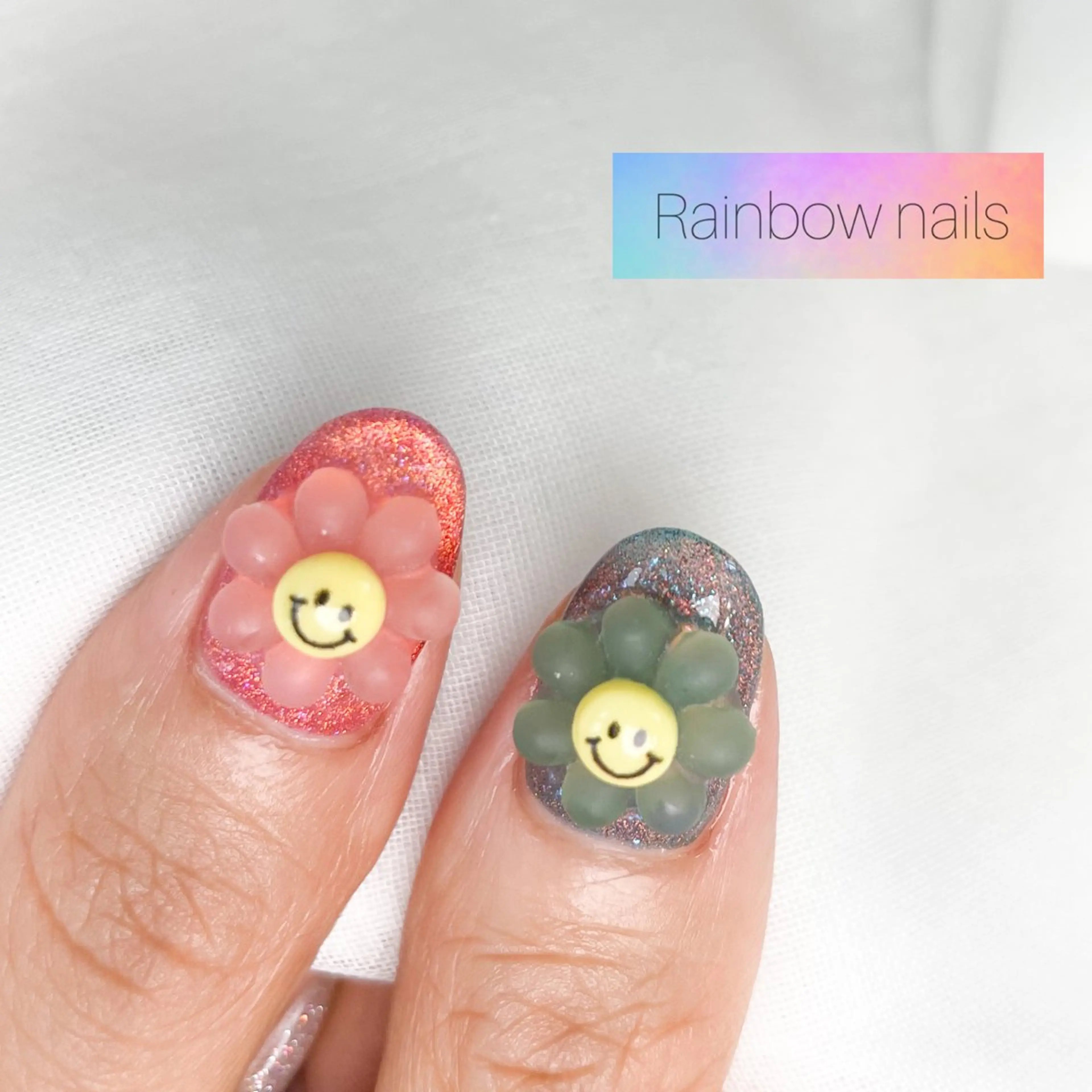 ネイル Rainbow nailsくろちゃんのネイルデザイン