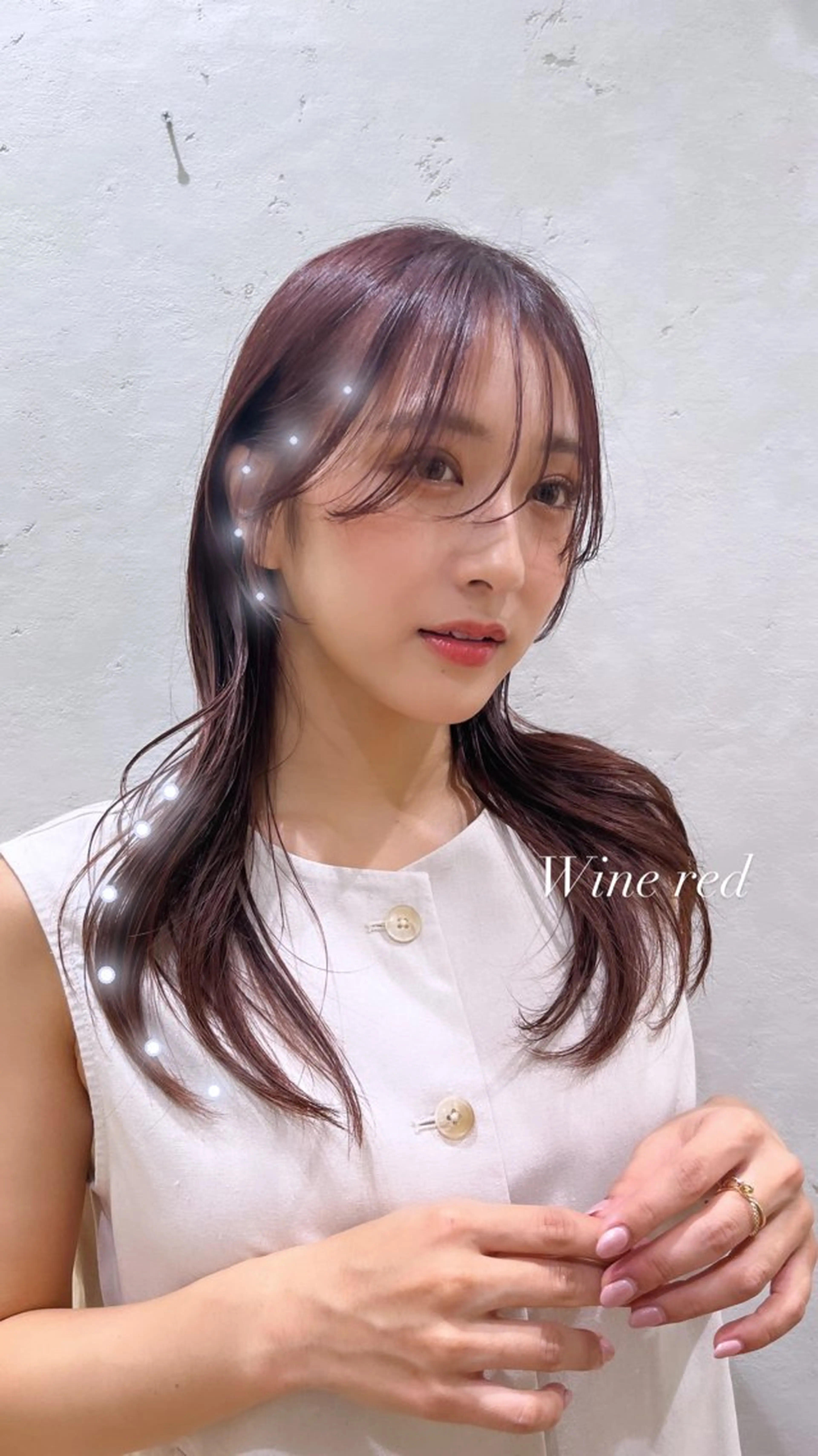 セミロング ♥️透明感×抜け感 ベージュ/佑珠♥️のヘアスタイル