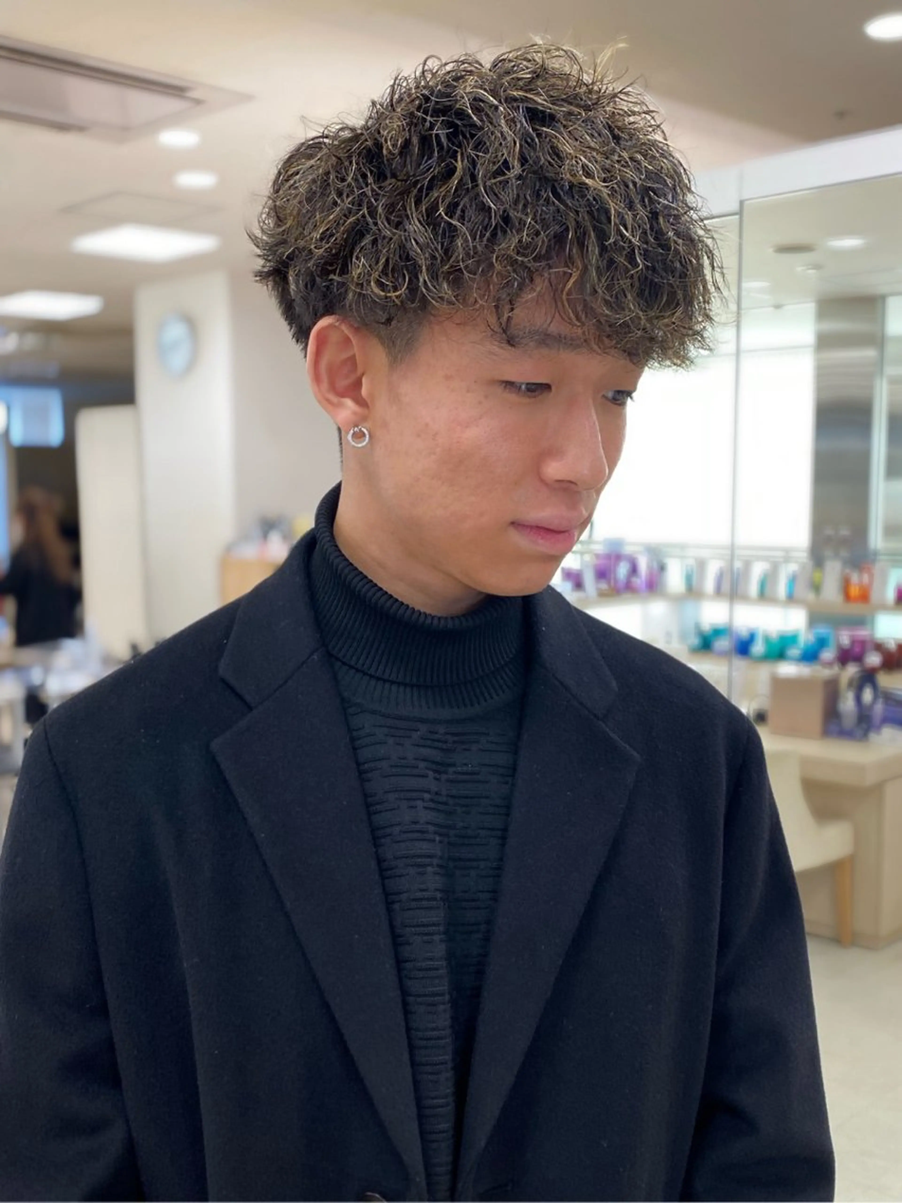 ミディアム パーマ ミディアムパーマ ニュアンスパーマ 銀座/ハイライト特化 🌿ブリーチ/片山のヘアスタイル