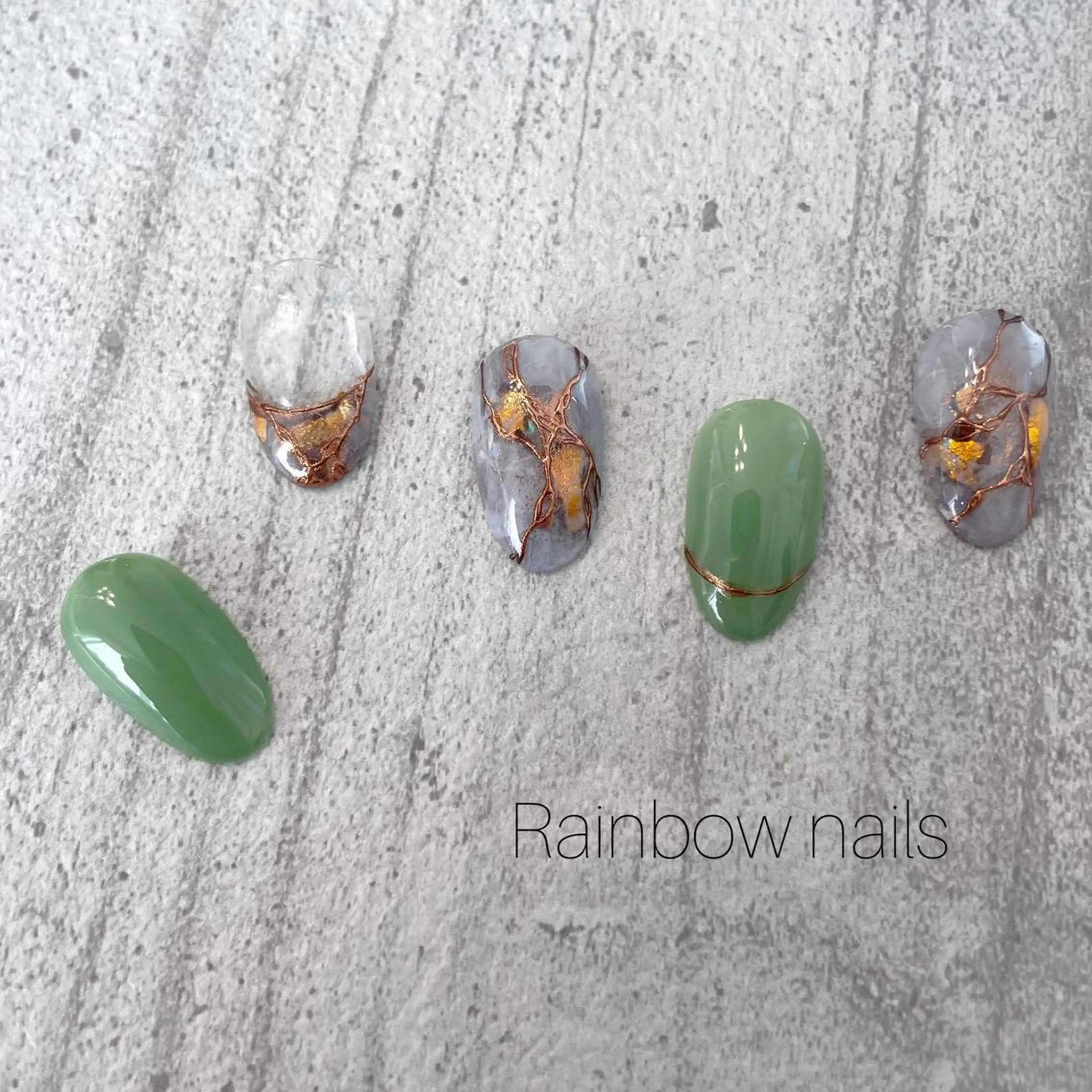 ネイル アートネイル Rainbow nailsくろちゃんのネイルデザイン