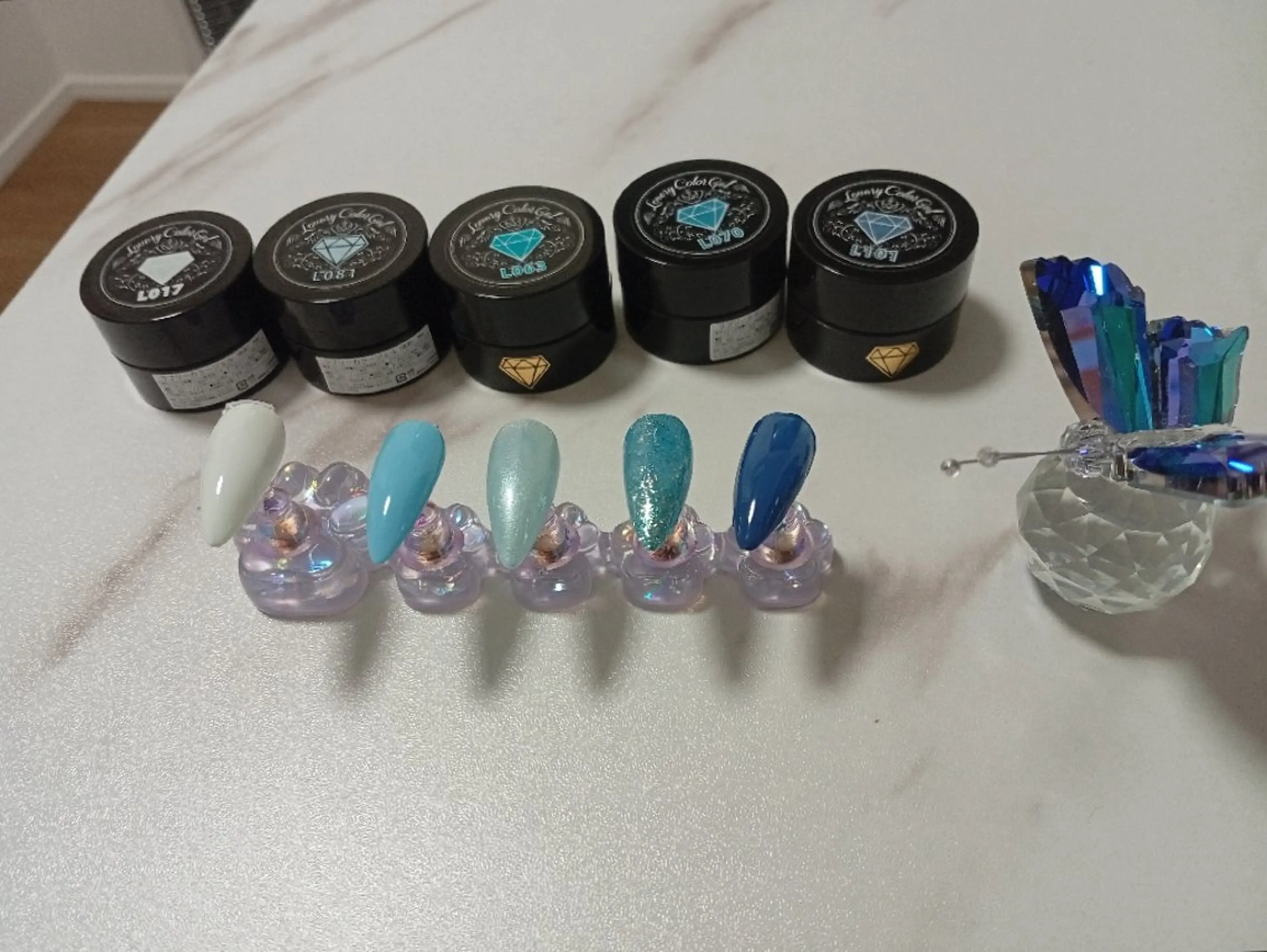 ネイル ブルー 福島 あゆみのネイルデザイン