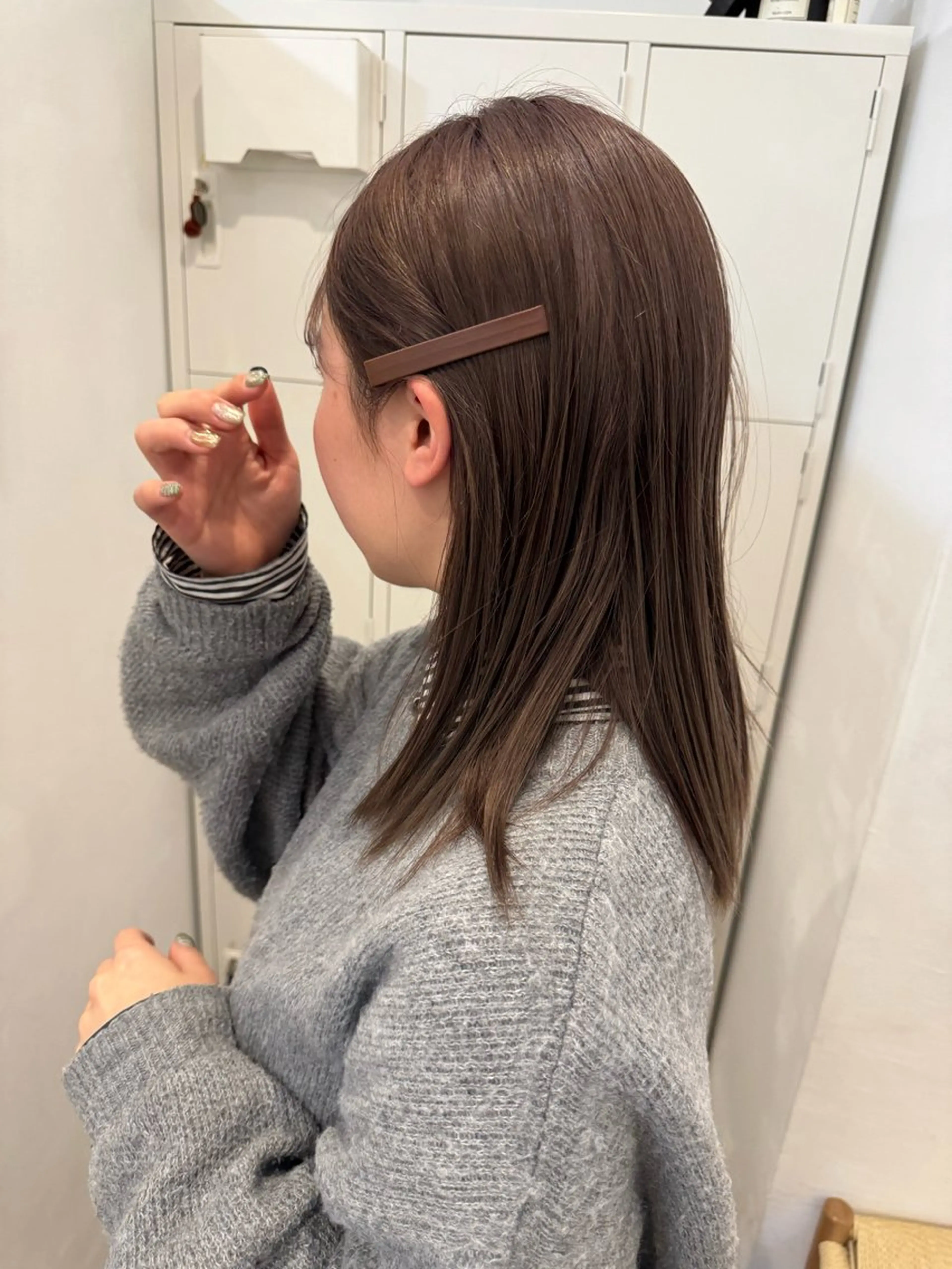 セミロング カラー レイヤーカット ボブパーマNo.1のヘアスタイル