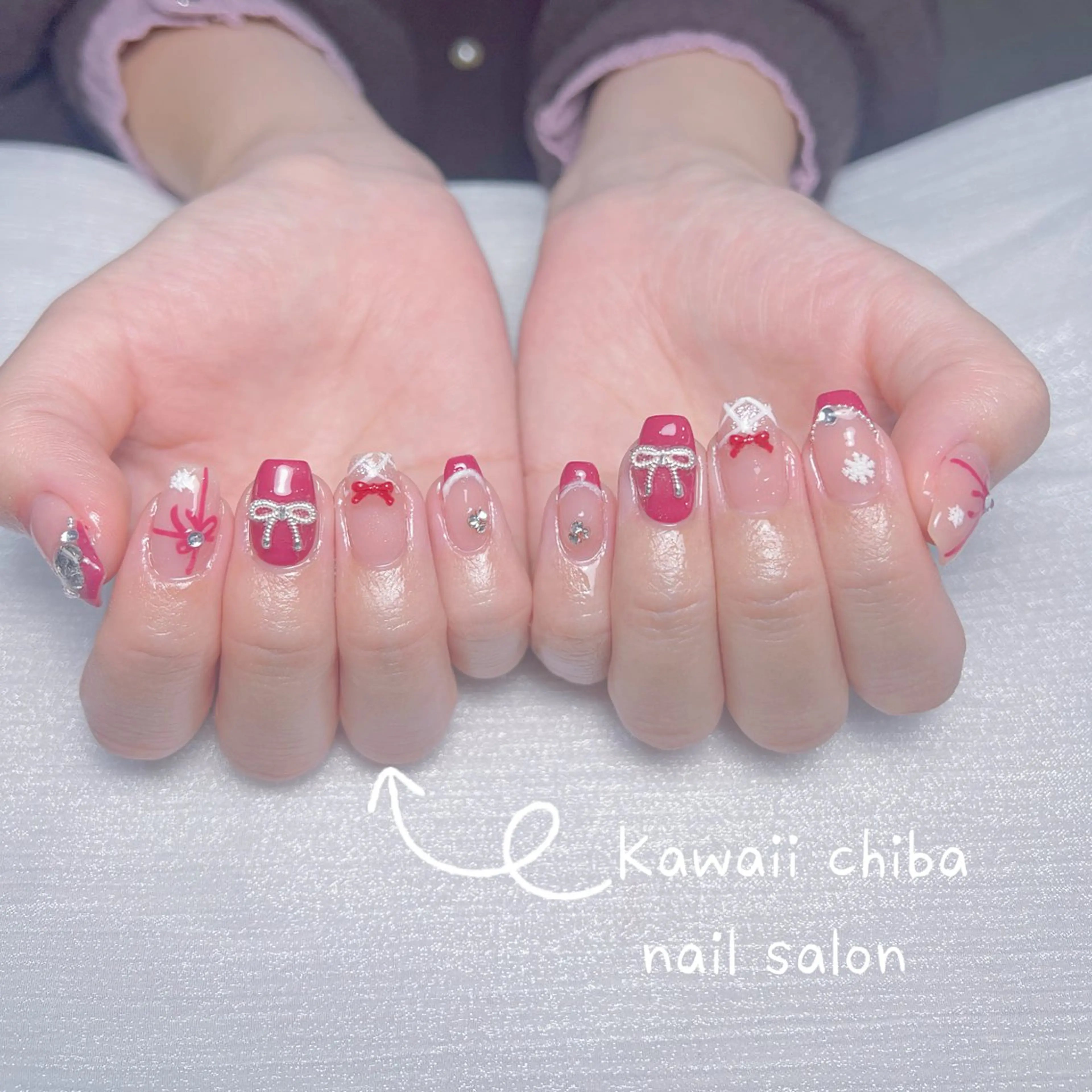 ネイル アートネイル ジェルネイル ガーリー ハート キラキラネイル Kawaii _Nailのネイルデザイン