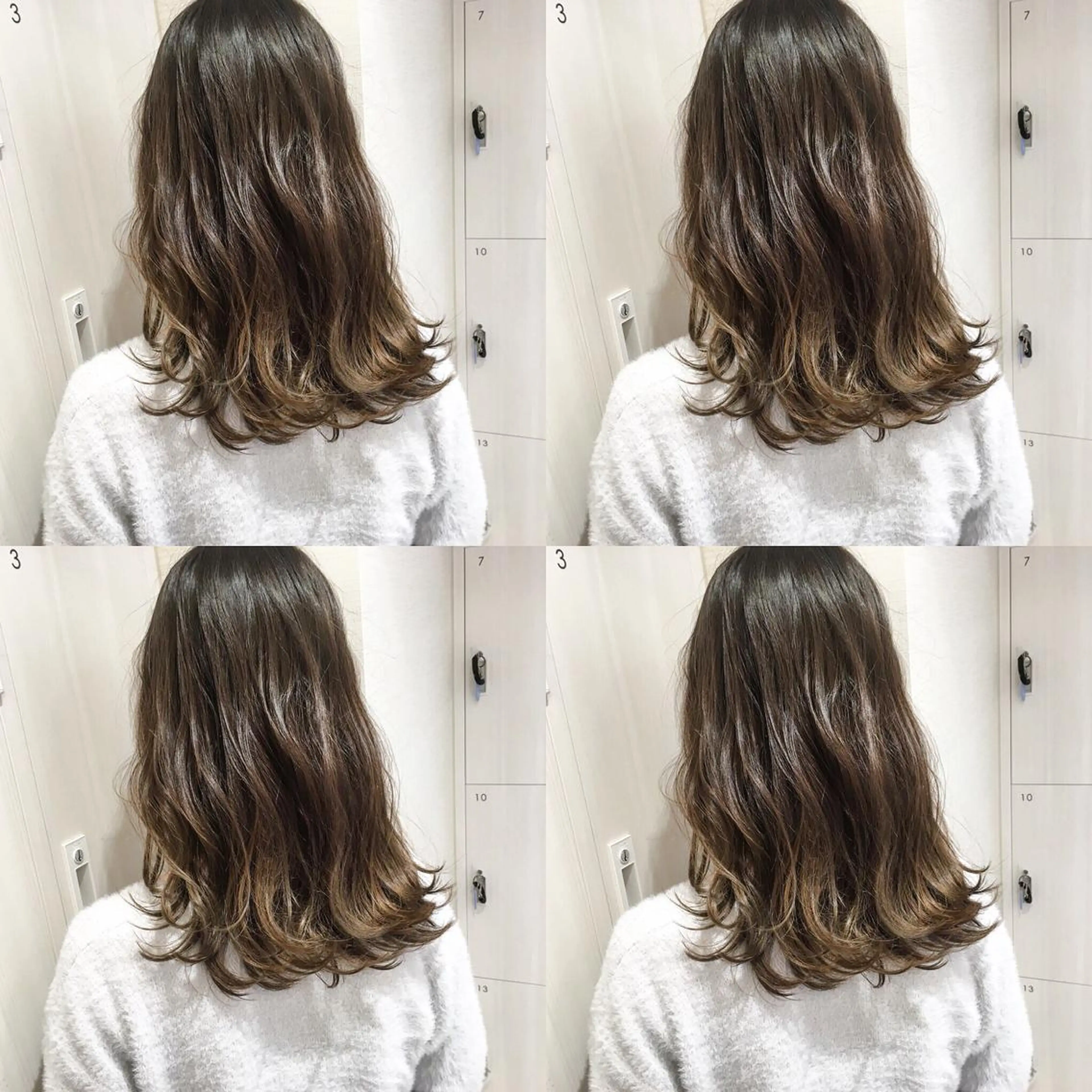 カラー アディクシーカラー アッシュ バレイヤージュ 透明感カラー グラデーションカラー レイヤー/韓国/ 顔周り/しんやのヘアスタイル