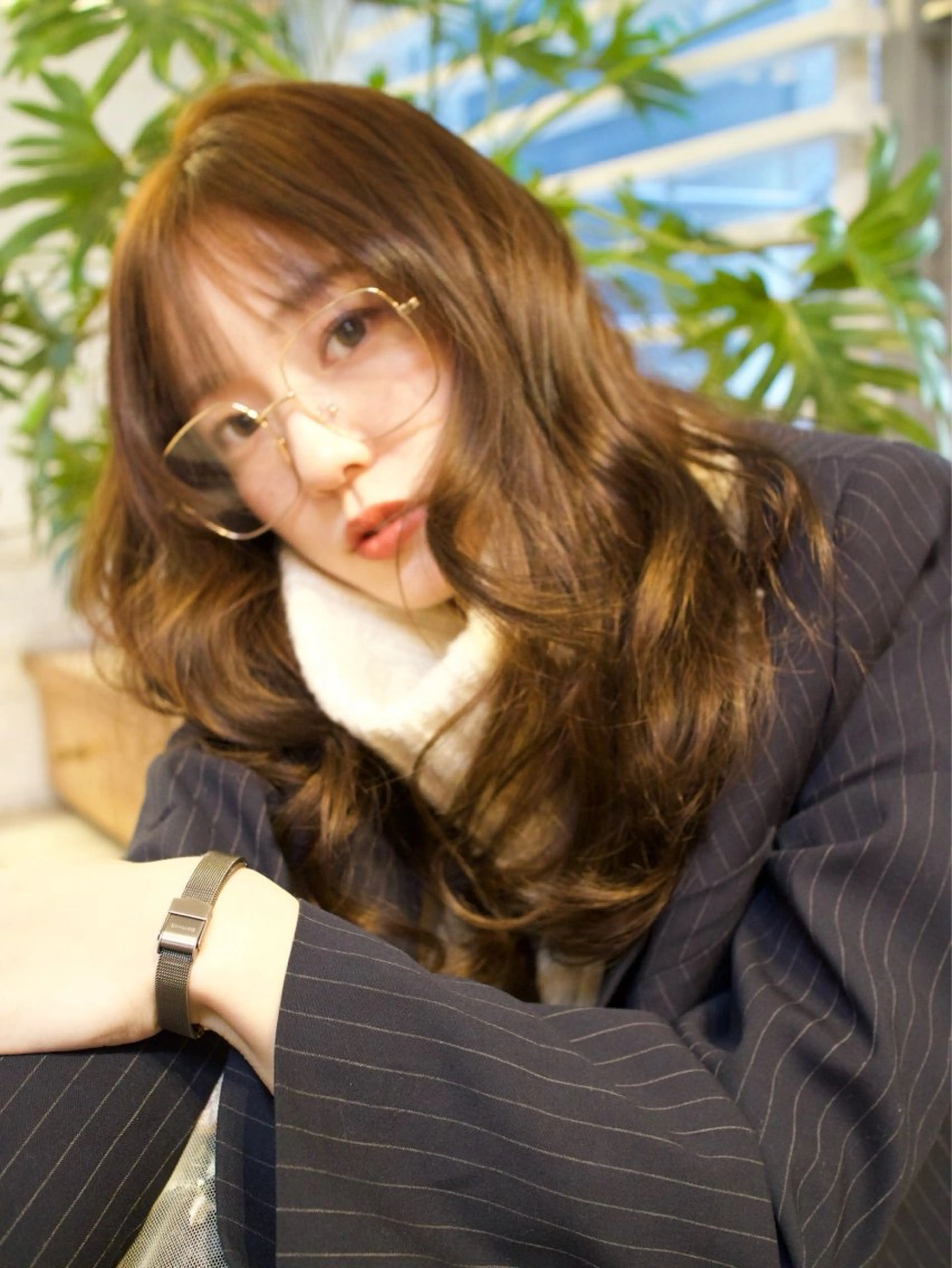 カラー YURiA レイヤー🫧暖色のヘアスタイル