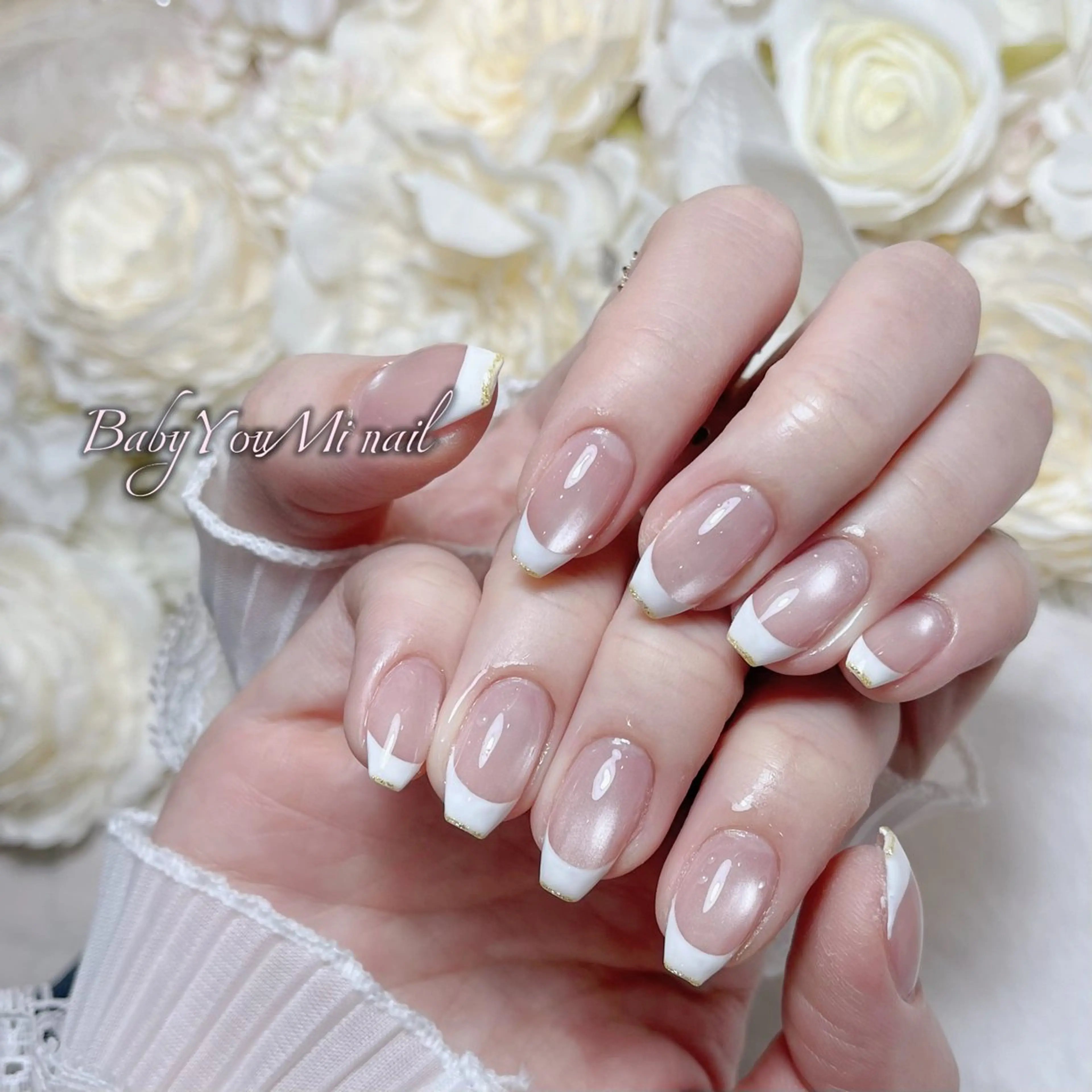 ネイル オーロラネイル 成人式 フットネイル フレンチネイル ジェルネイル ハンドネイル Oomiya 服部のネイルデザイン