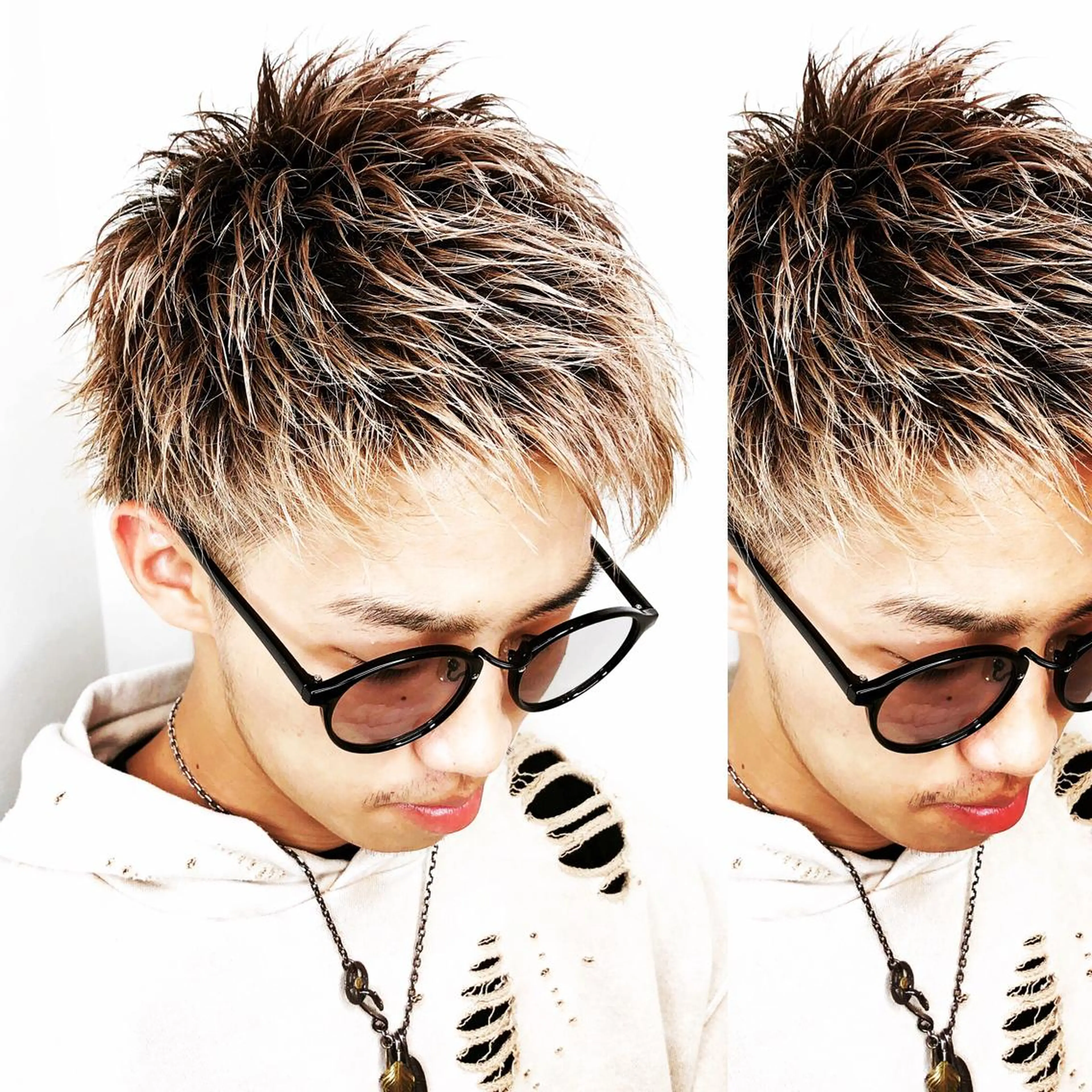 ショート カラー メンズ カット ヘアカラー トリートメント メンズヘア特化 崎田 成人のヘアスタイル