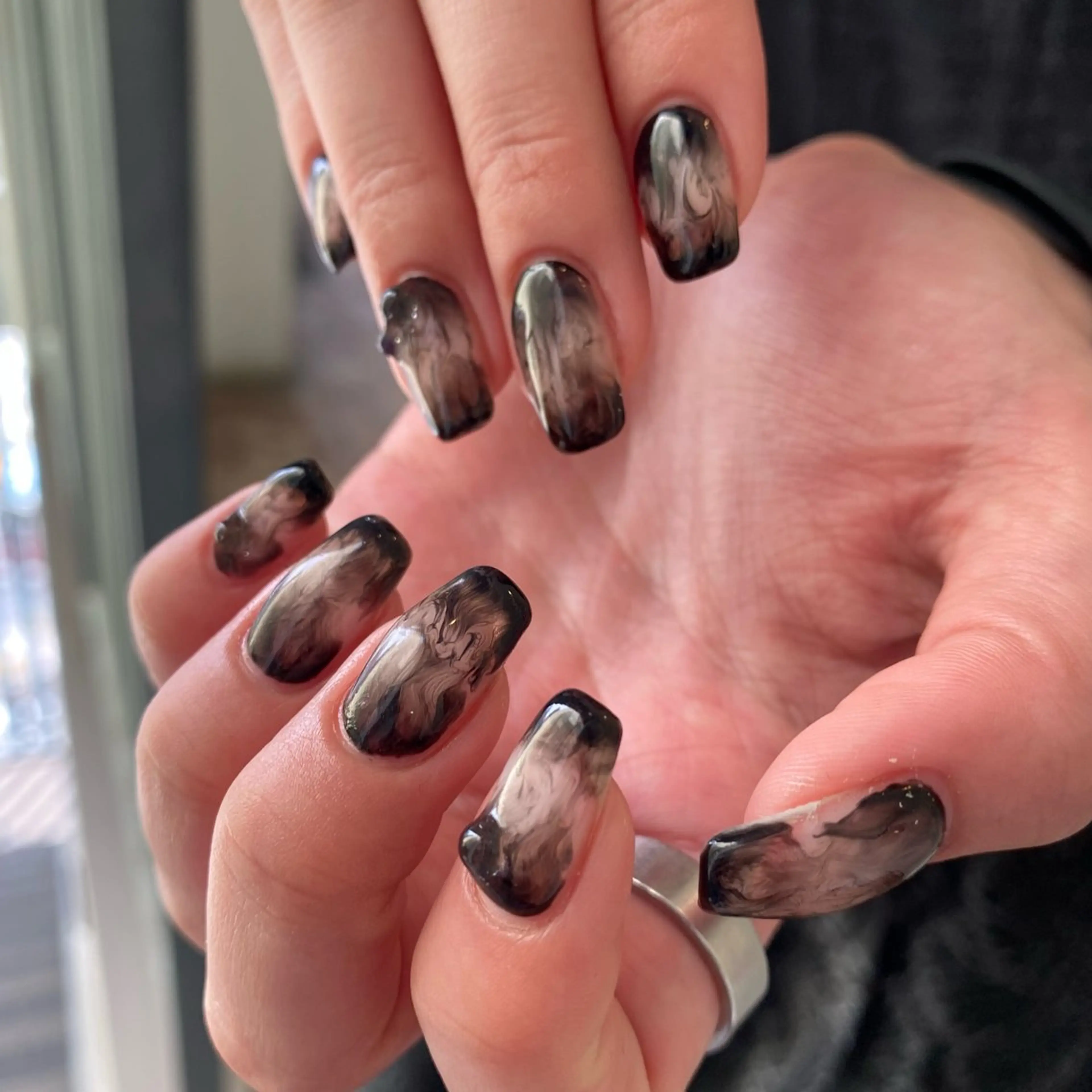 ネイル クリアネイル 大理石ネイル(マーブル) ニュアンスネイル ハンドネイル yuuka/池袋 🐾WOLTOKYOのネイルデザイン