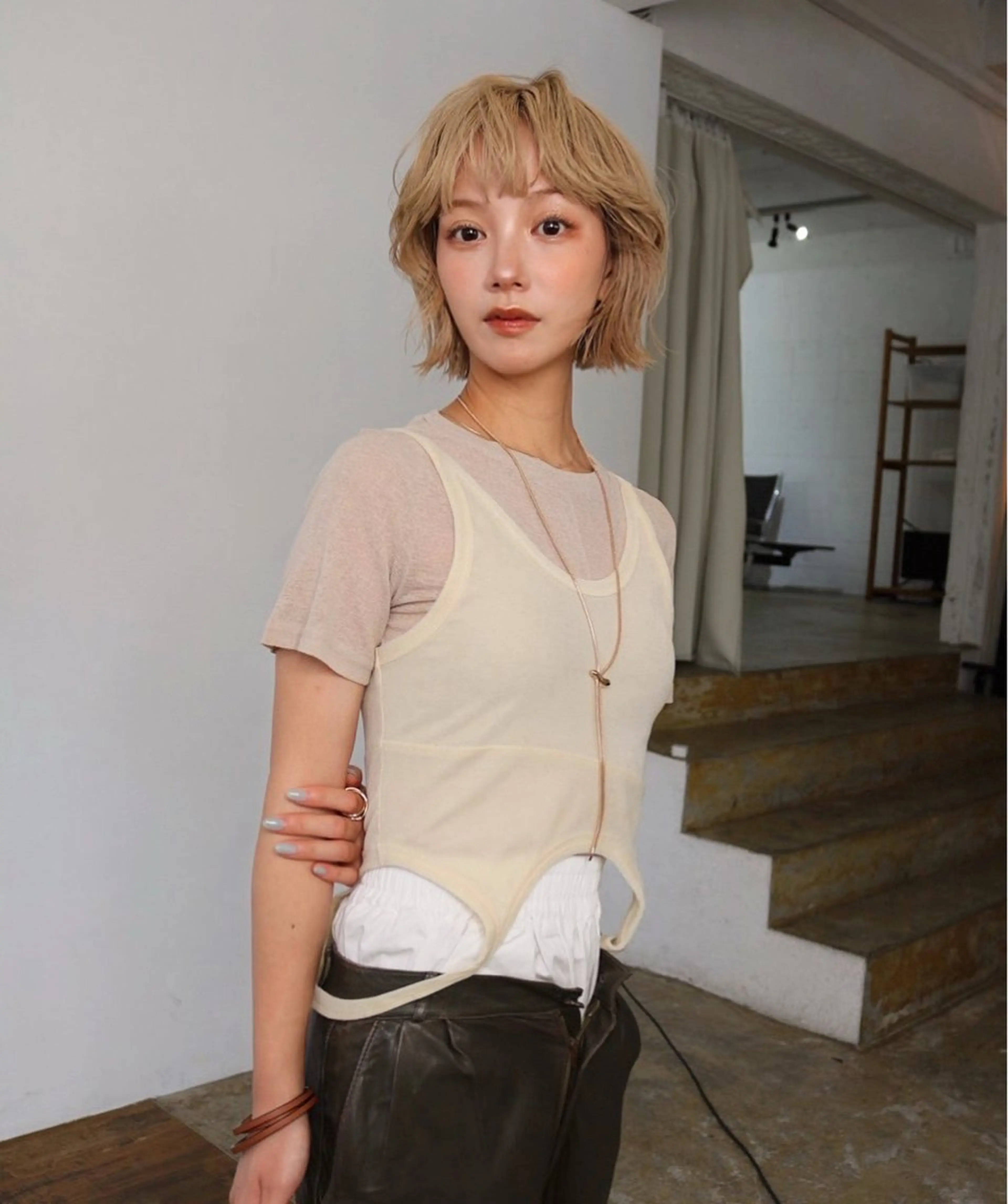 ミディアム カラー カット ヘアカラー トリートメント 森田遥奈/透明感カラ ー/似合わせカットのヘアスタイル