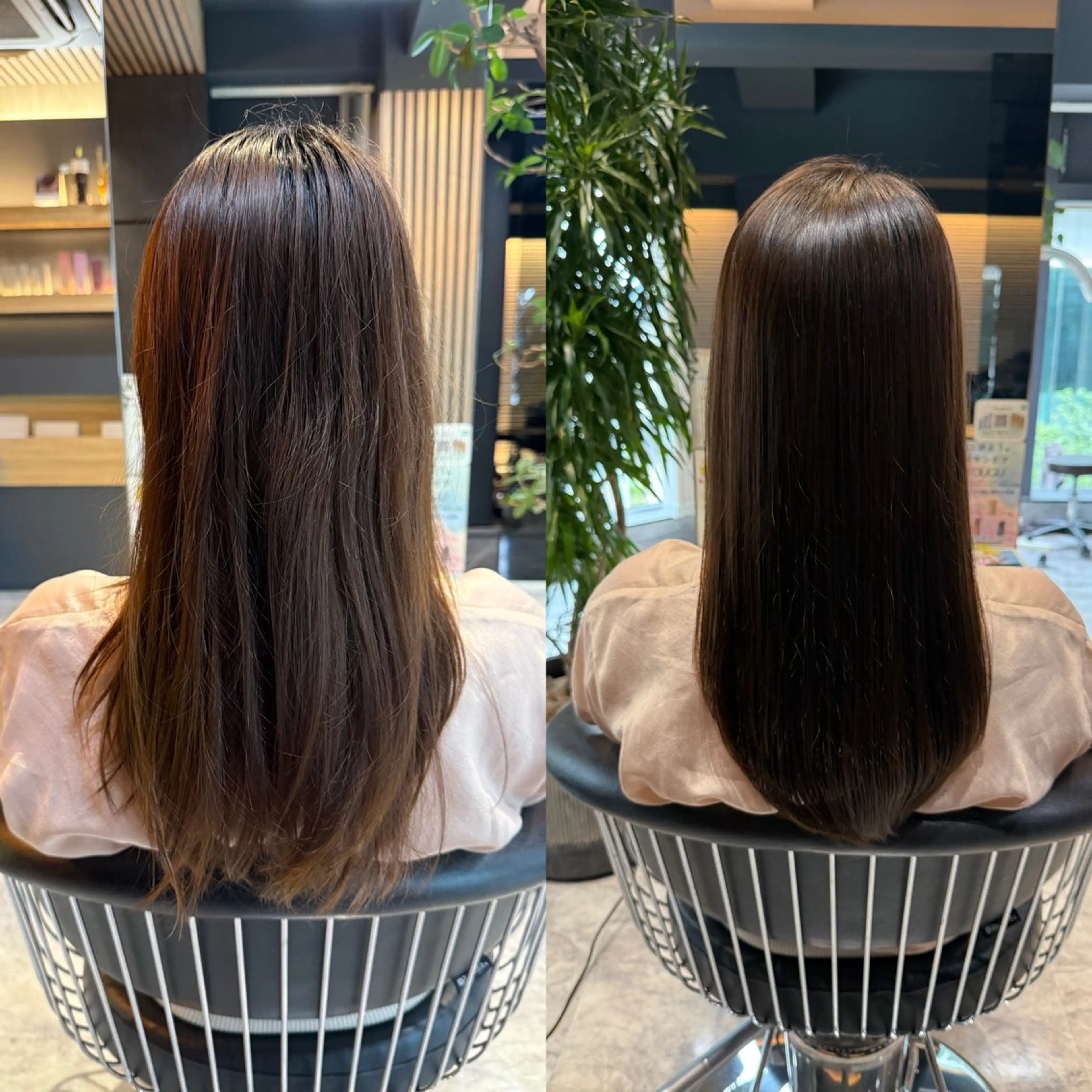 ロング 髪質改善 トリートメント 酸性ストレート 酸熱トリートメント ヘアカラー 縮毛矯正 トリートメント 美髪矯正/酸性ストレ ート/艶カラー/堅田のヘアスタイル