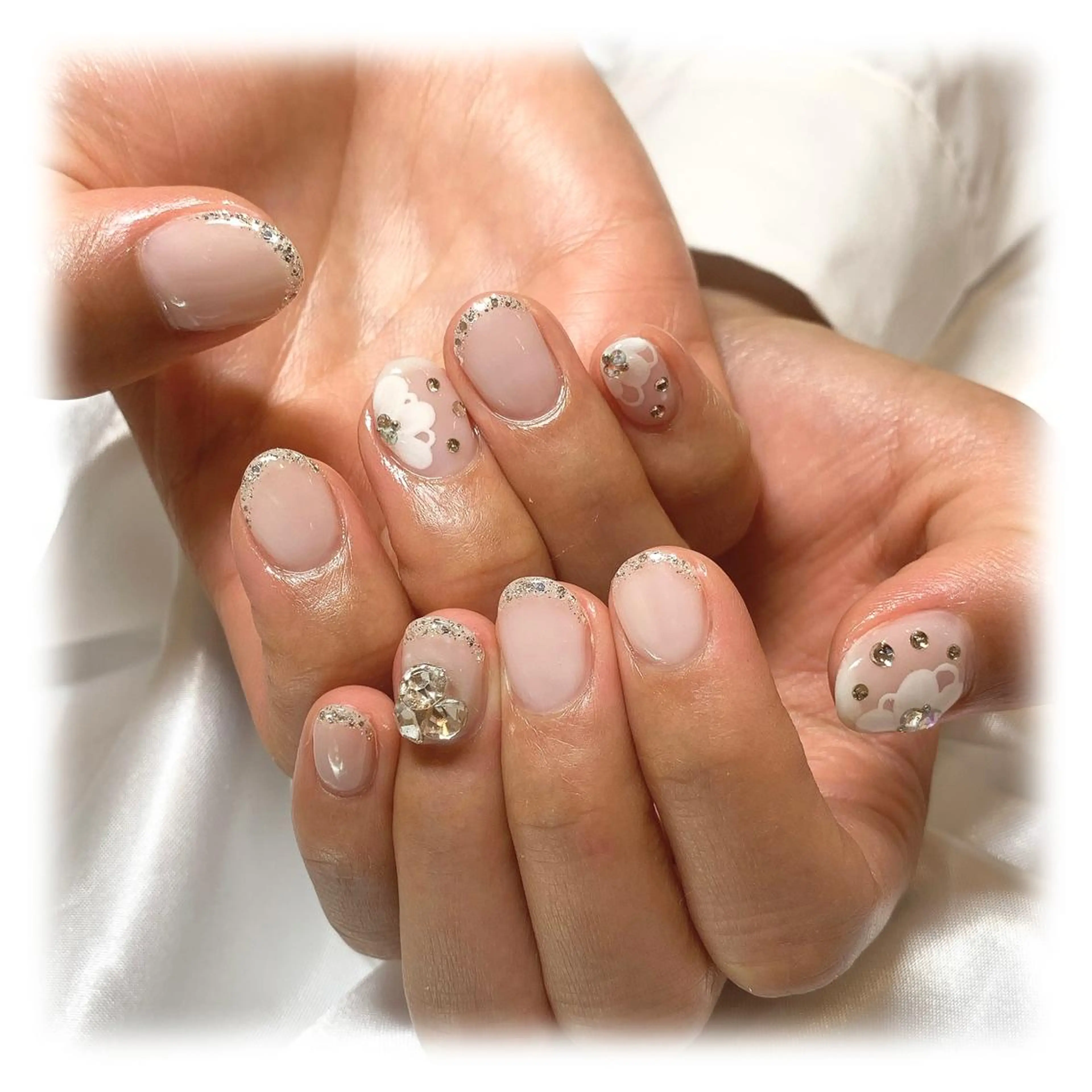 ネイル アートネイル フレンチネイル ラメ(グリッター) ブライダルネイル ui nailのネイルデザイン