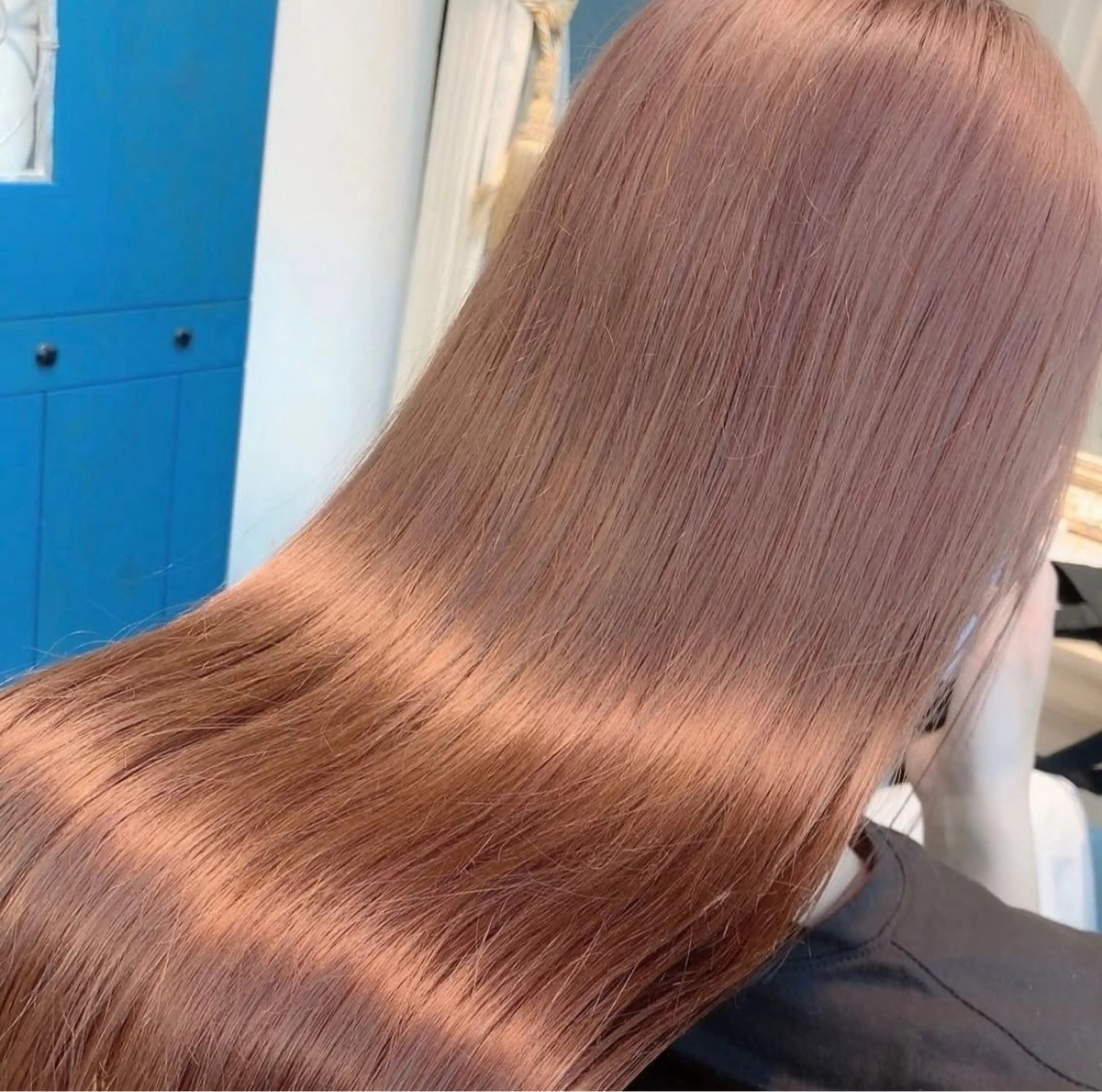 ロング 縮毛矯正 服部大地/ブリーチ 無しWカラー髪質改善のヘアスタイル